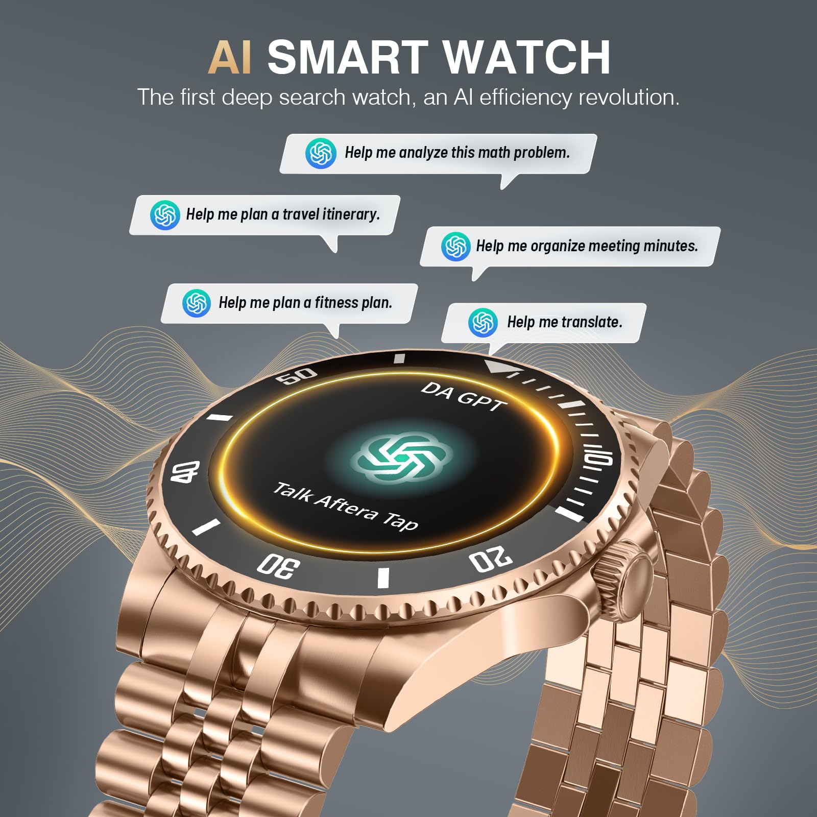 2025 Da Gpt Smart Watch, Deep Search, Heart Rate, Blood Pressure, Blood Oxygen, Sleep Monitor, 107 Sports Modes, Waterproof Roun