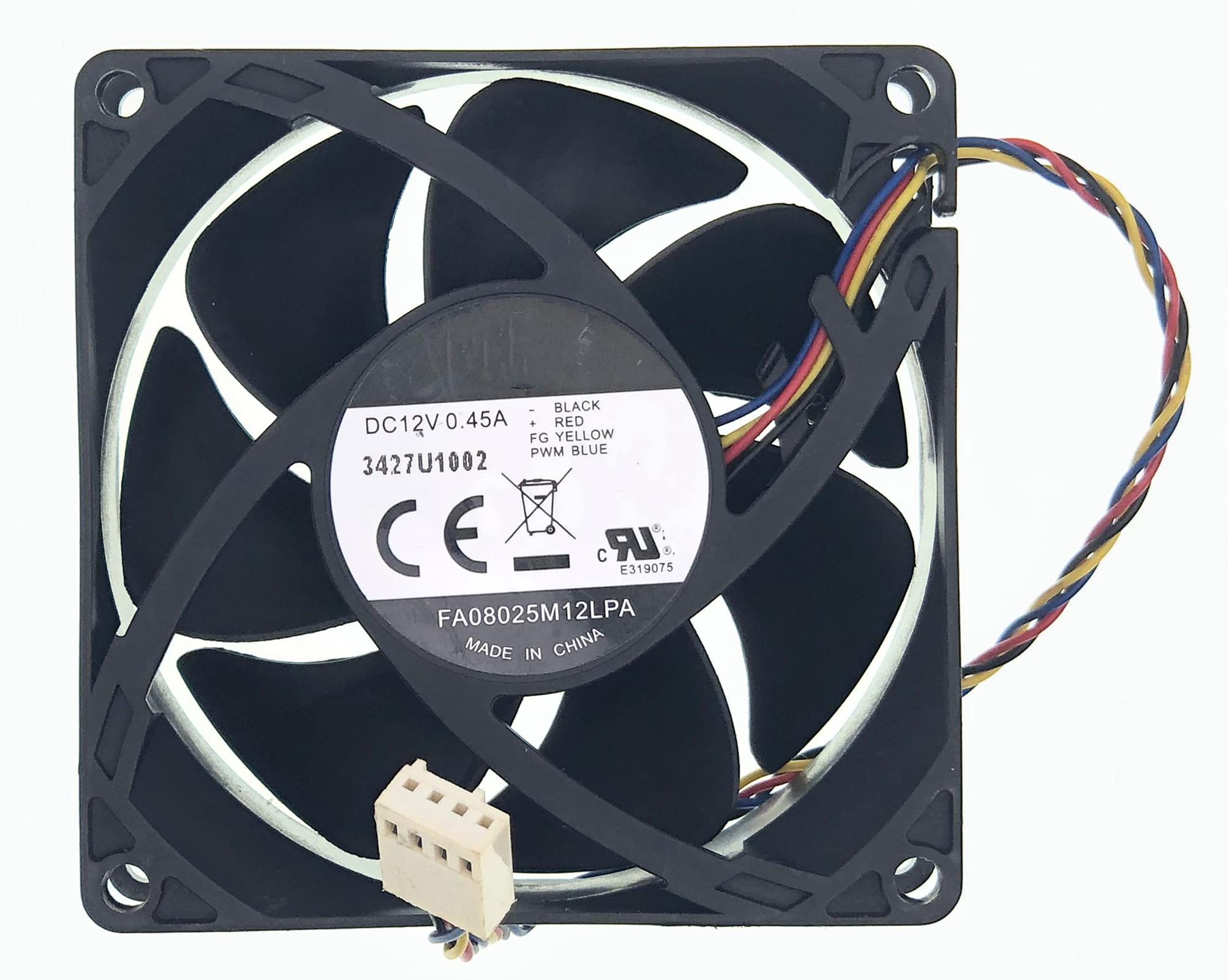 FA08025M12LPA Case Cooling Fan for HP Envy 700-410 A6000 P7 H8 644724-001 DC 12V 0.45A 8CM 8025 4-Wire 4-Pin 80 * 80 * 25mm CPU 