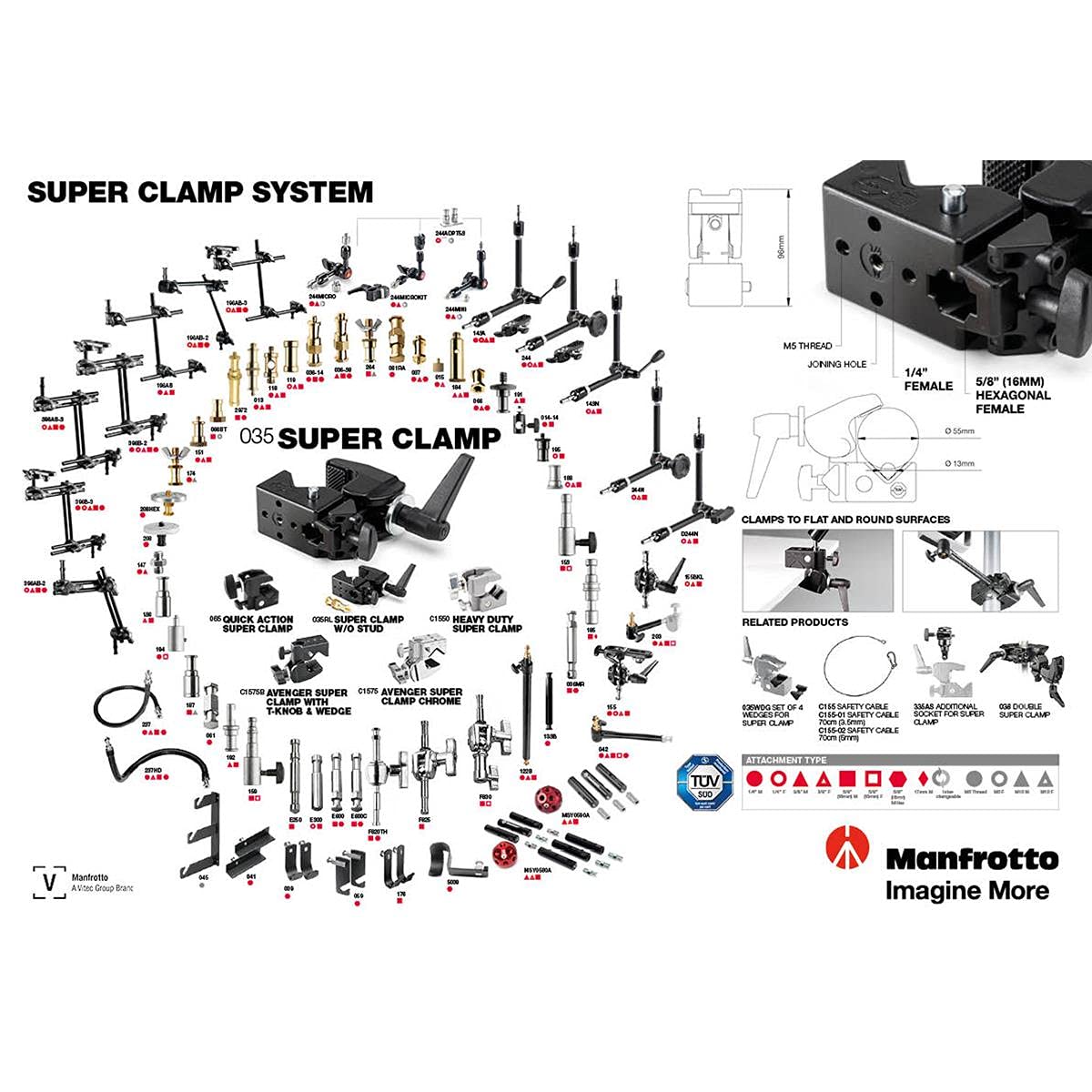 Manfrotto 035 Super Clamp Without Stud (#035)