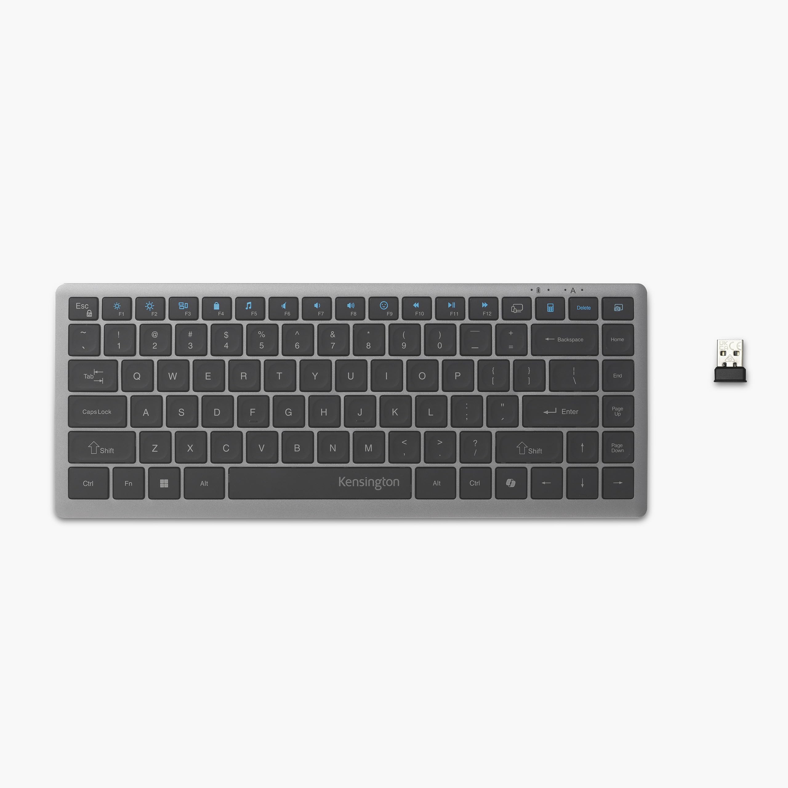 Kensington KB435 Wireless Compact Keyboard, Bluetooth & 2.4GHz Connection, Quiet Scissor-Switch Keys, Programmable, Copilot Hotk