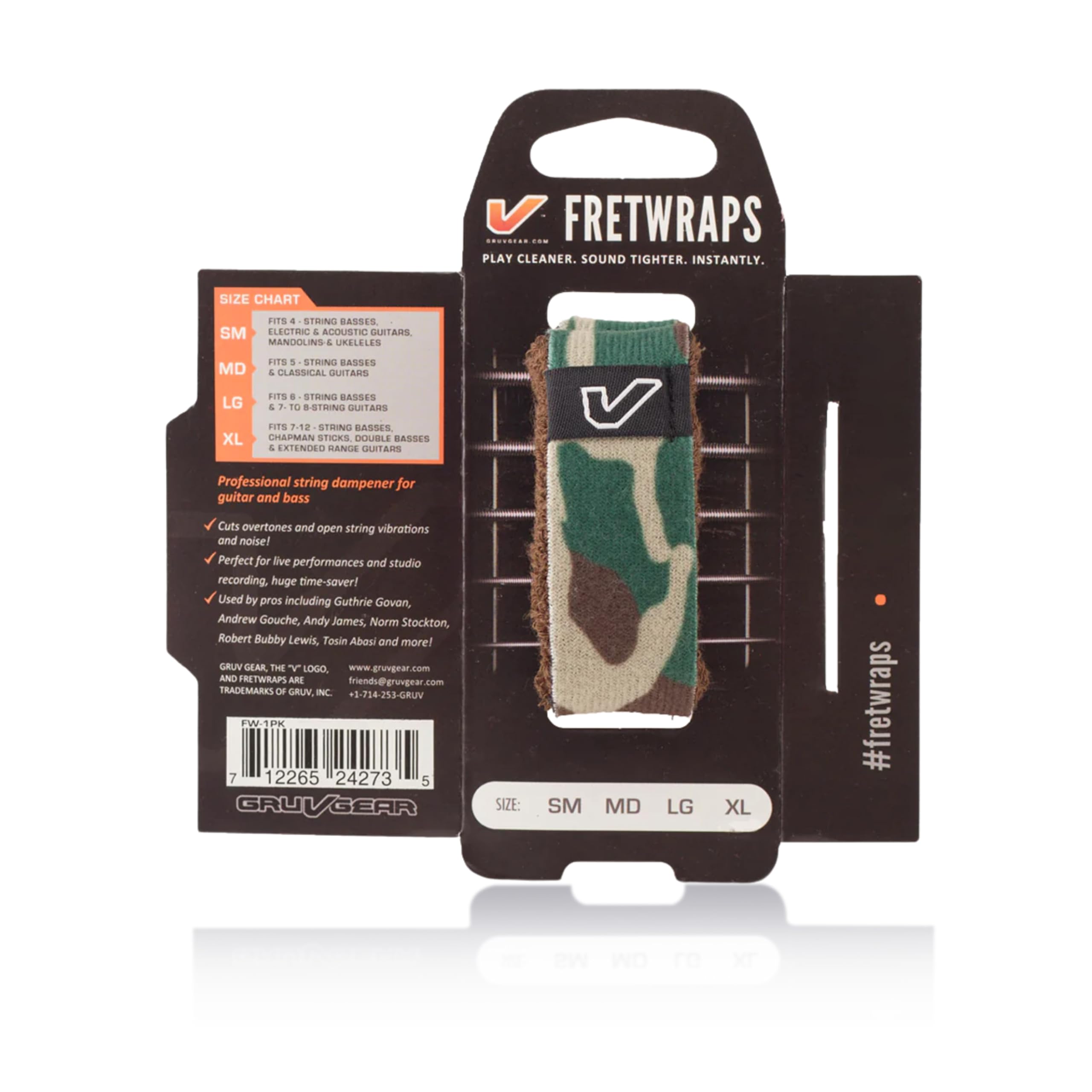 Gruv Gear FretWraps Camo String Muters 1-Pack , Medium, Camo Green