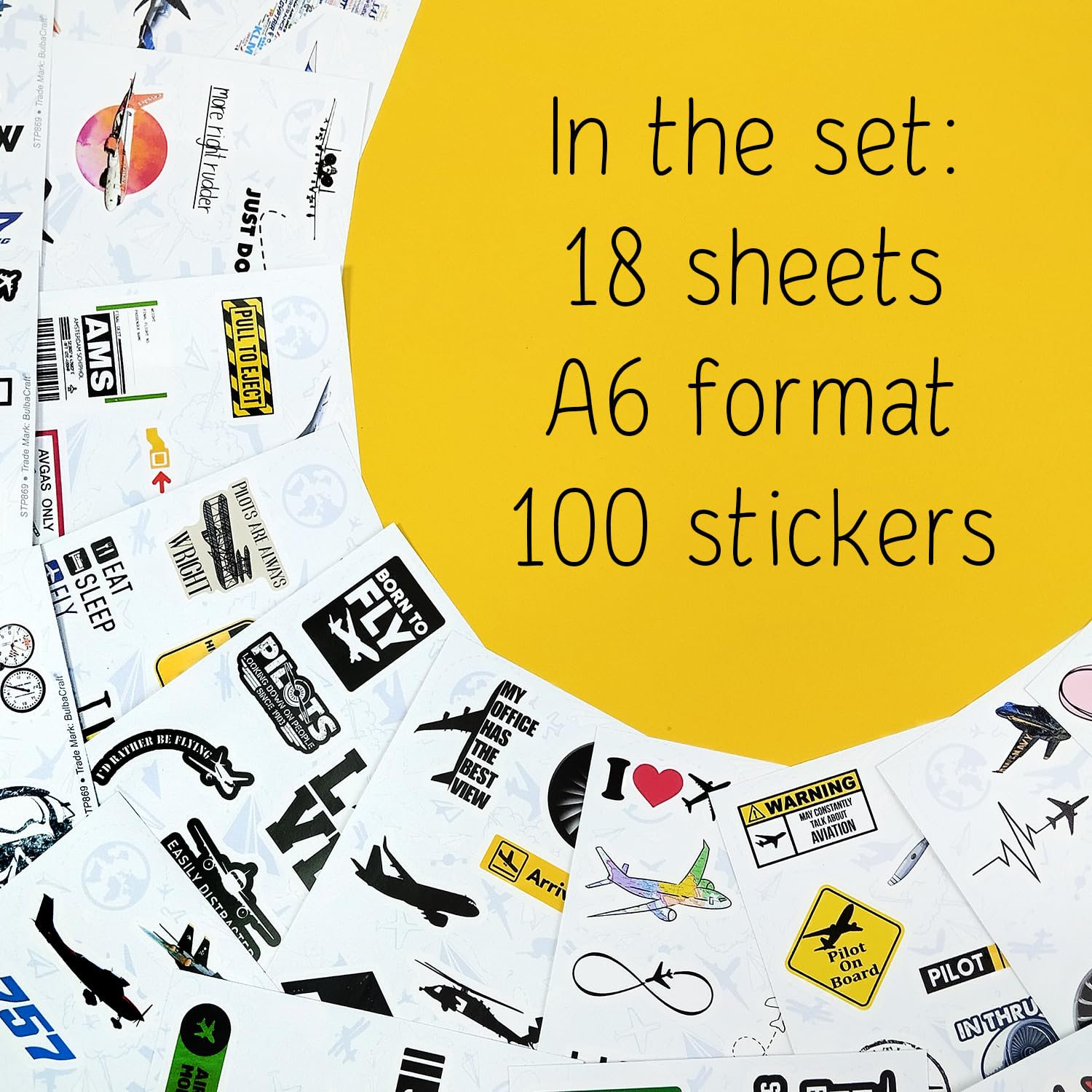 100Pcs Aviation Stickers And Decals, Pilot Stickers For Laptop, Airplane Stickers, Aircraft Stickers   Aviation Gifts, Pilot Gif