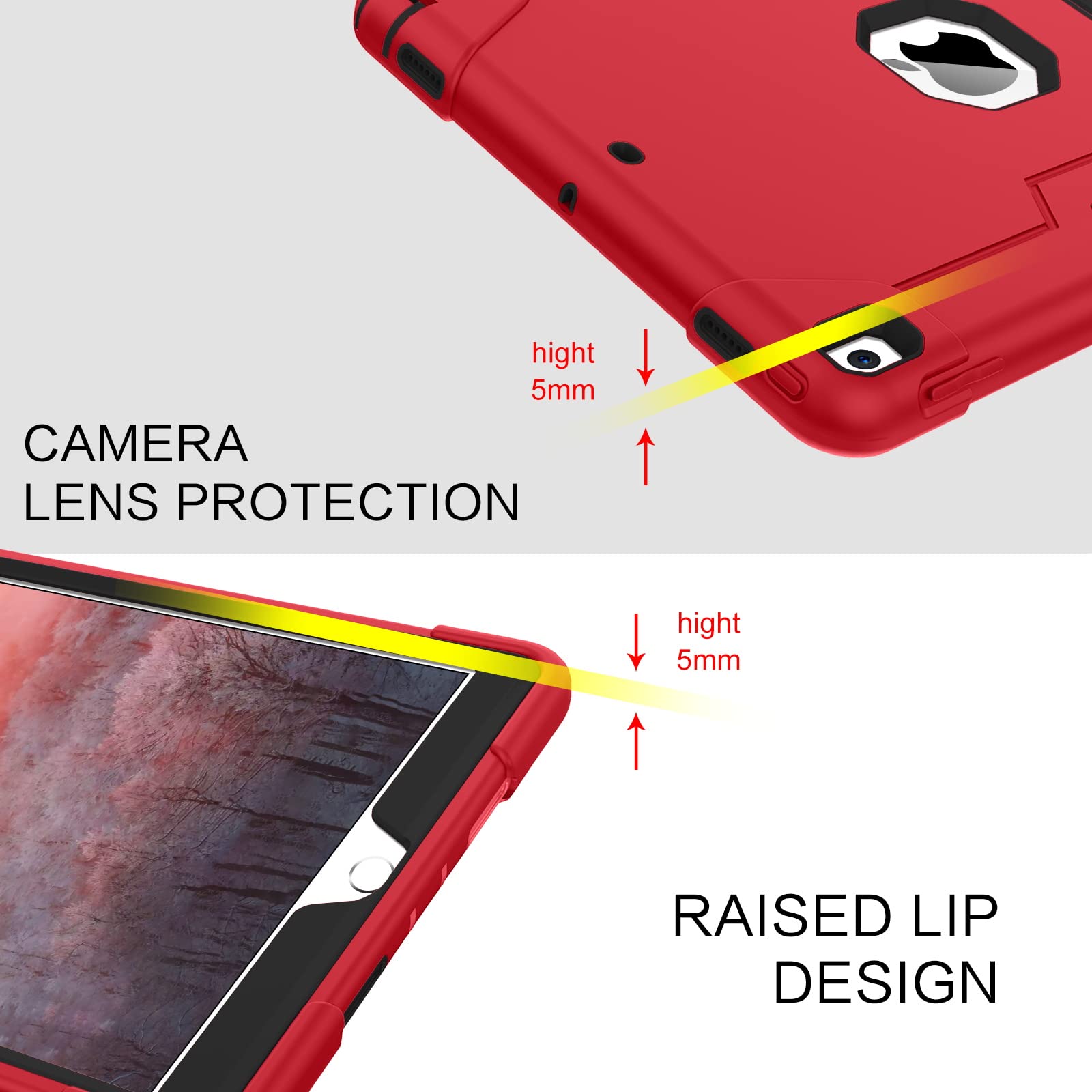 Bentoben For Ipad Air 3Rd Generation Case, Ipad Pro 10.5'' 2017 Case, 3 Layers Heavy Duty Rugged Shockproof Kickstand Protective