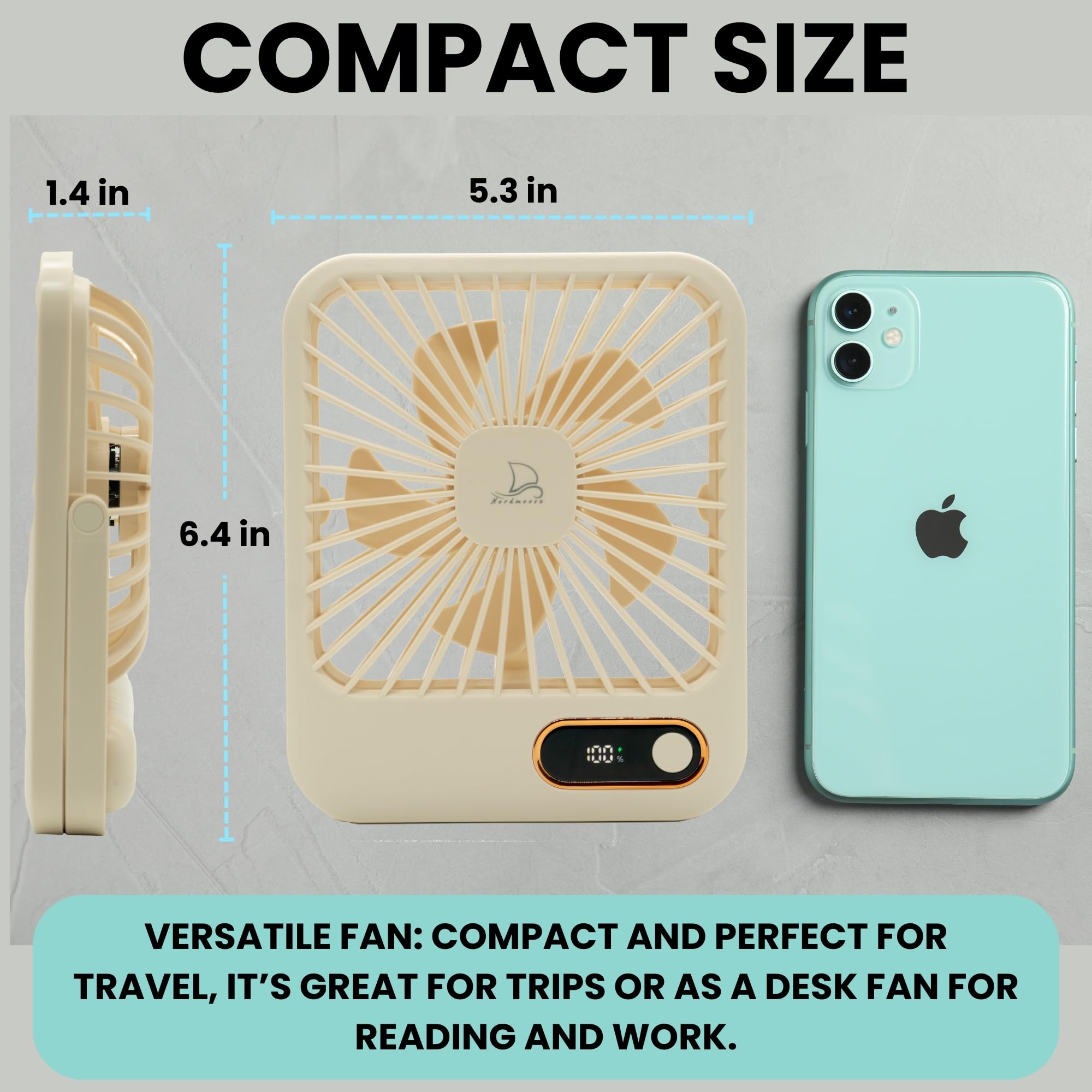Cruise Ship Approved Fan   4000Mah Long Lasting Battery Cruise Fan   Magnetic Fan Hook To Hang, Rechargeable Travel Fan For Crui