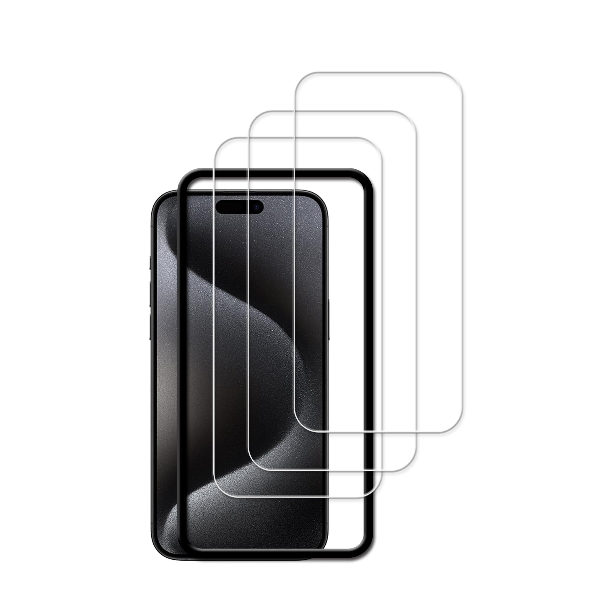 Hkkais Screen Protector For Iphone15 Pro Max Tempered Glass Film With Easy Alignment Tool 3 Pack