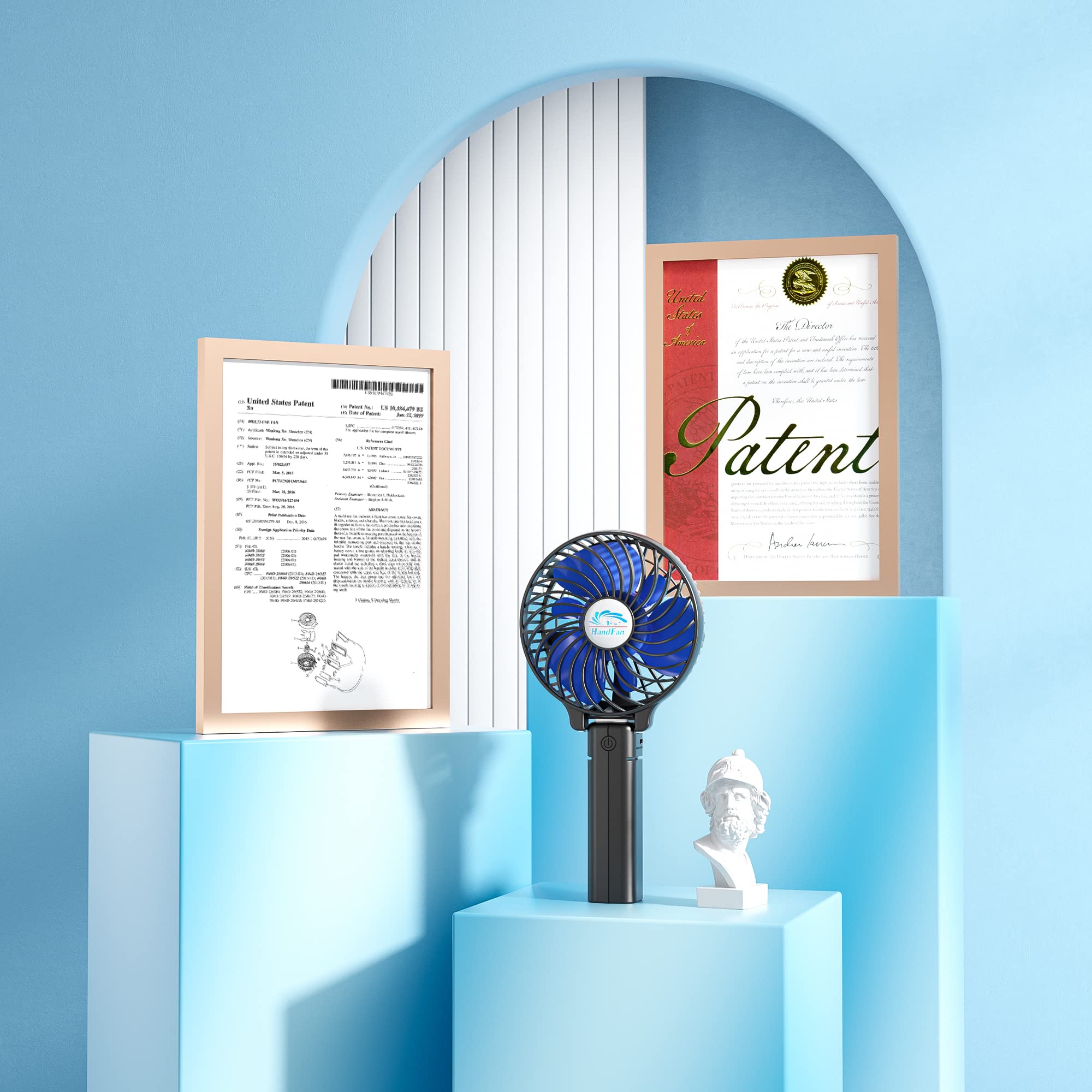 Handfan Portable Handheld Fan, Mini Personal Fan, Battery Operated Cooling Rechargeable Fan, 180 Foldable Small Hand Fan, Usb Po