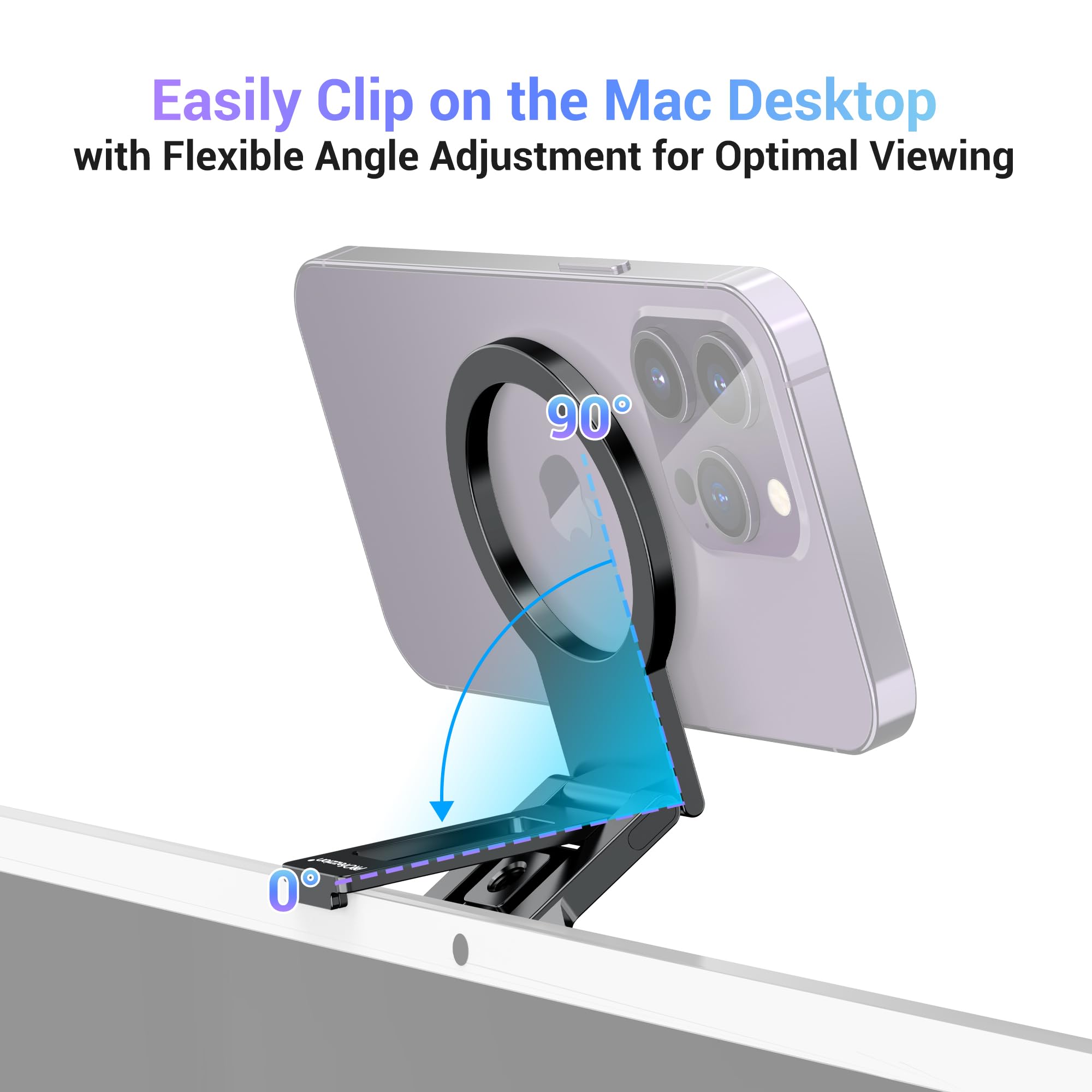 Profezzion Metal Continuity Camera Mount   Compatible Iphone Webcam Mount With Mag Safe For Mac Desktops & Displays, Imac 2017 /