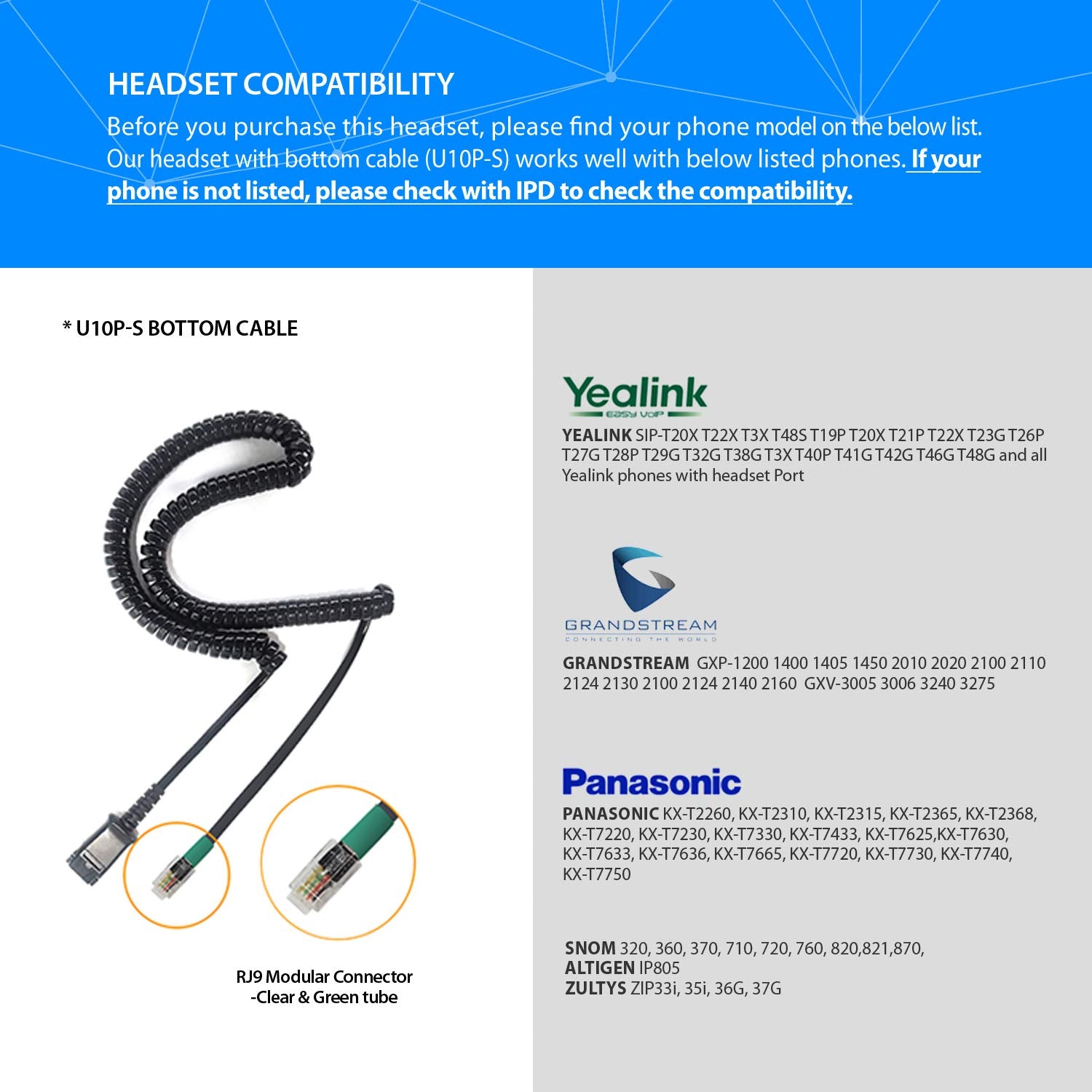 Ipd Iph 165 Phone Headset With Noise Cancelling Microphone For Office And Call Center   Compatible With With All Yealink Sip,Sno