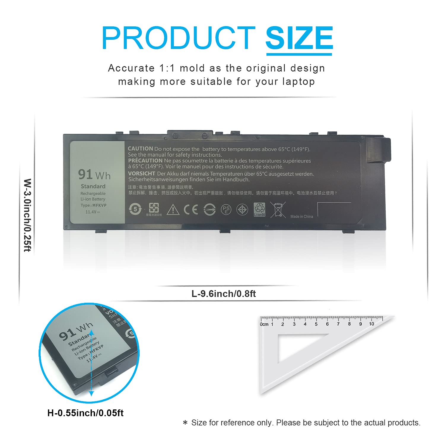 Emanjor 91Wh Mfkvp 11.4V Battery Replacement For Dell Precision 15 7510 7520 17 7710 7720 M7510 M7710 T05W1 Gr5D3 M28Dh 451 Bbsf