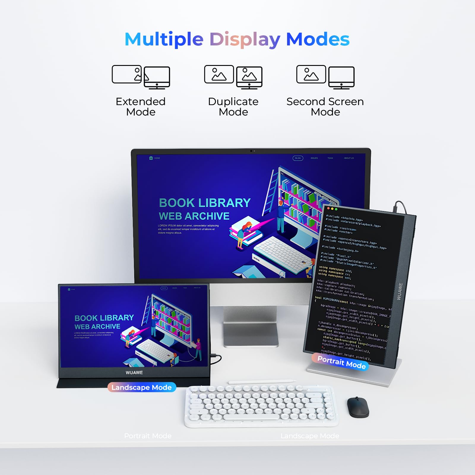 Wuawe Portable Monitor,15.6 R 1080P 72% Ntsc 98% Srgb Usb C Hdmi Travel Monitor For Laptop, External Second Computer Monitor Wit
