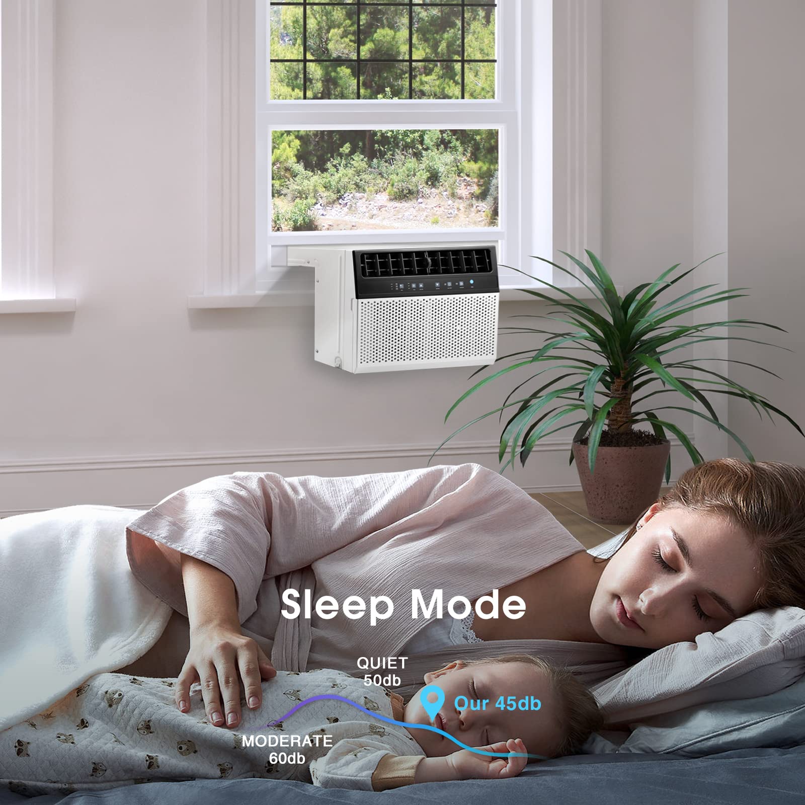 R.W.Flame U-Shaped Air Window Conditioner 12000 Btu, Full Window View, Ultra Quiet Ac Unit, Cools Up To 550 Sq. Ft. Living Room/