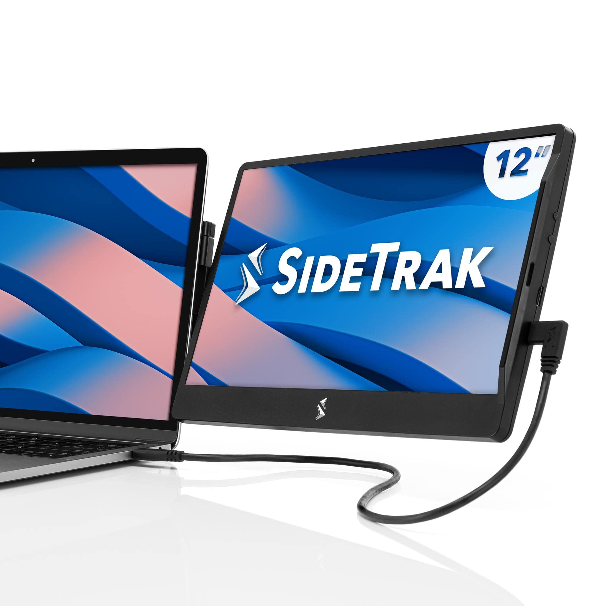 Sidetrak Swivel 12.5'' Patented Attachable Portable Monitor Extender   Fhd Tft Laptop Dual Screen W/Kickstand, For Mac, Pc, And