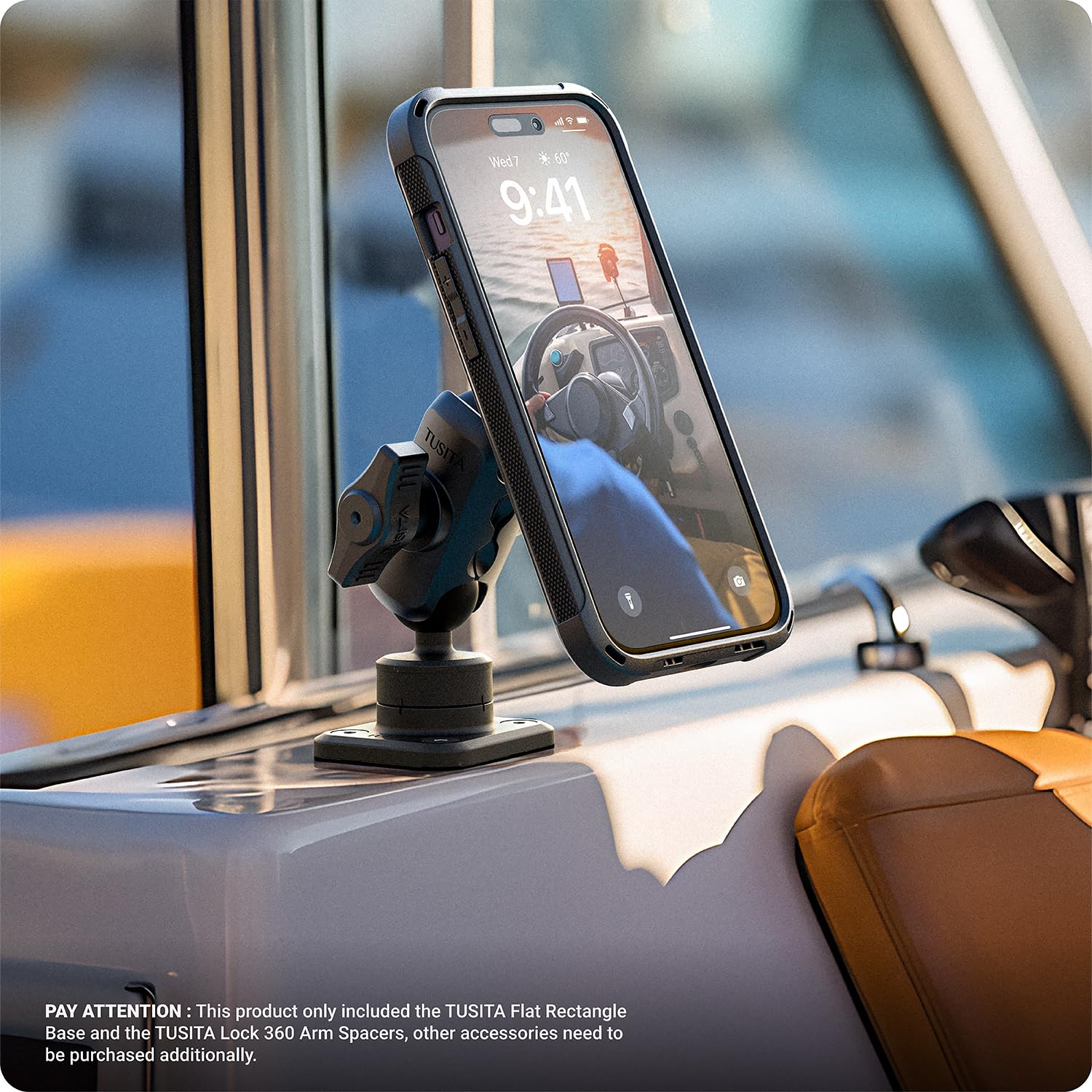 Tusita Lock 360 Base   Flat Rectangle Base   4 Hole