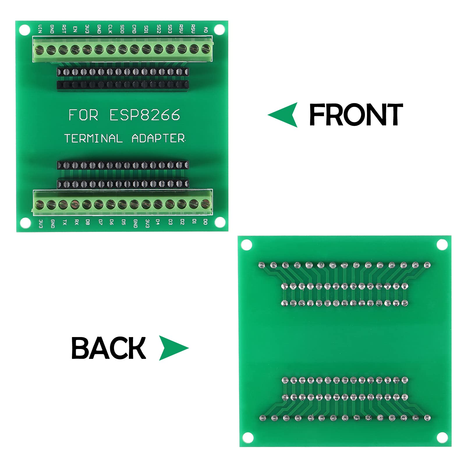 3Pcs Esp8266 Breakout Board Gpio 1 Into 2 Terminal Screw Board Compatible With Esp8266 Esp 12E Block Pcb Microcontroller Develop