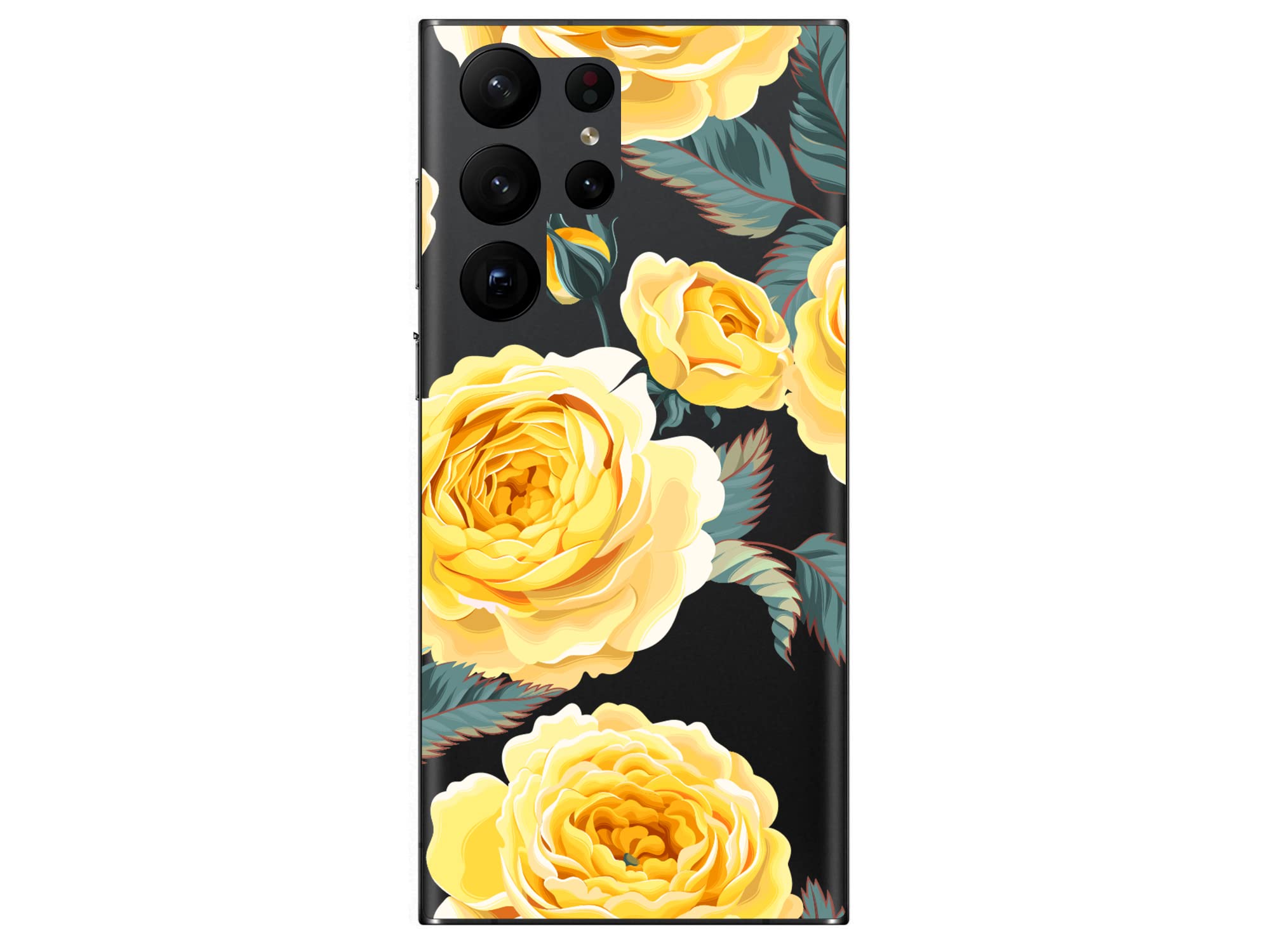 Blingy's Samsung Galaxy S23 Ultra Phone Case BL-S2309 Floral Roses Clear TPU Yellow Roses 6.8 Inch