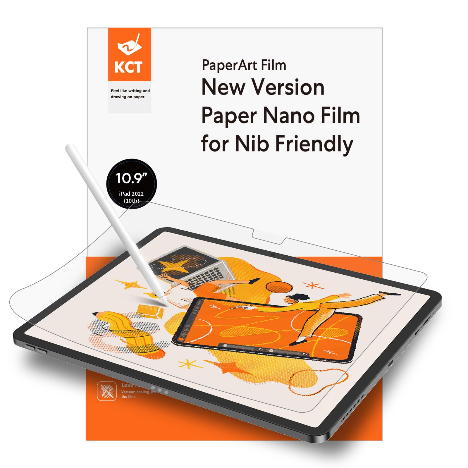 Kct 2 Pack Paperfeel Screen Protector Compatible With Ipad 11Th Generation (A16, 2025)/ Ipad 10Th Generation (2022), Write As Real Paper/High Sensitivity/Anti Glare/Compatible With Apple Pencil