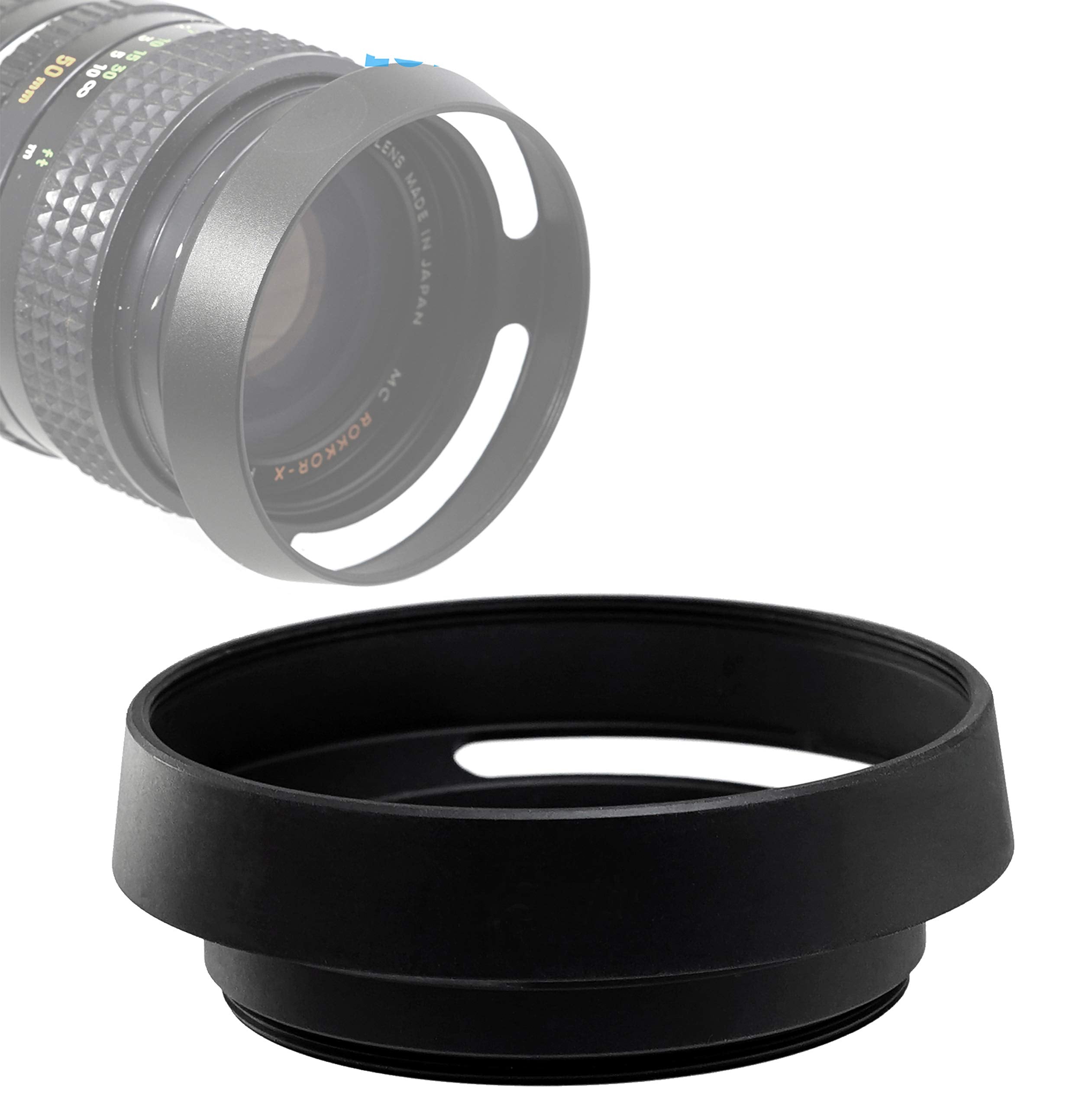 Fotasy Metal Curved Lens Hood   37Mm Vented Hood For Fuji, Leica, Olympus, Panasonic, Sony Lenses