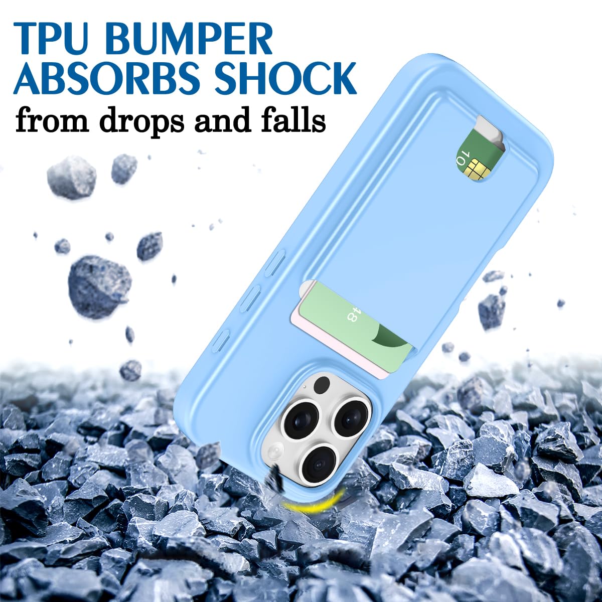 Petocase For Iphone 16 Pro Max Wallet Case Card Holder Slot Ultra Slim Fit Flexible Tpu Gel Rubber Soft Skin Silicone Protective