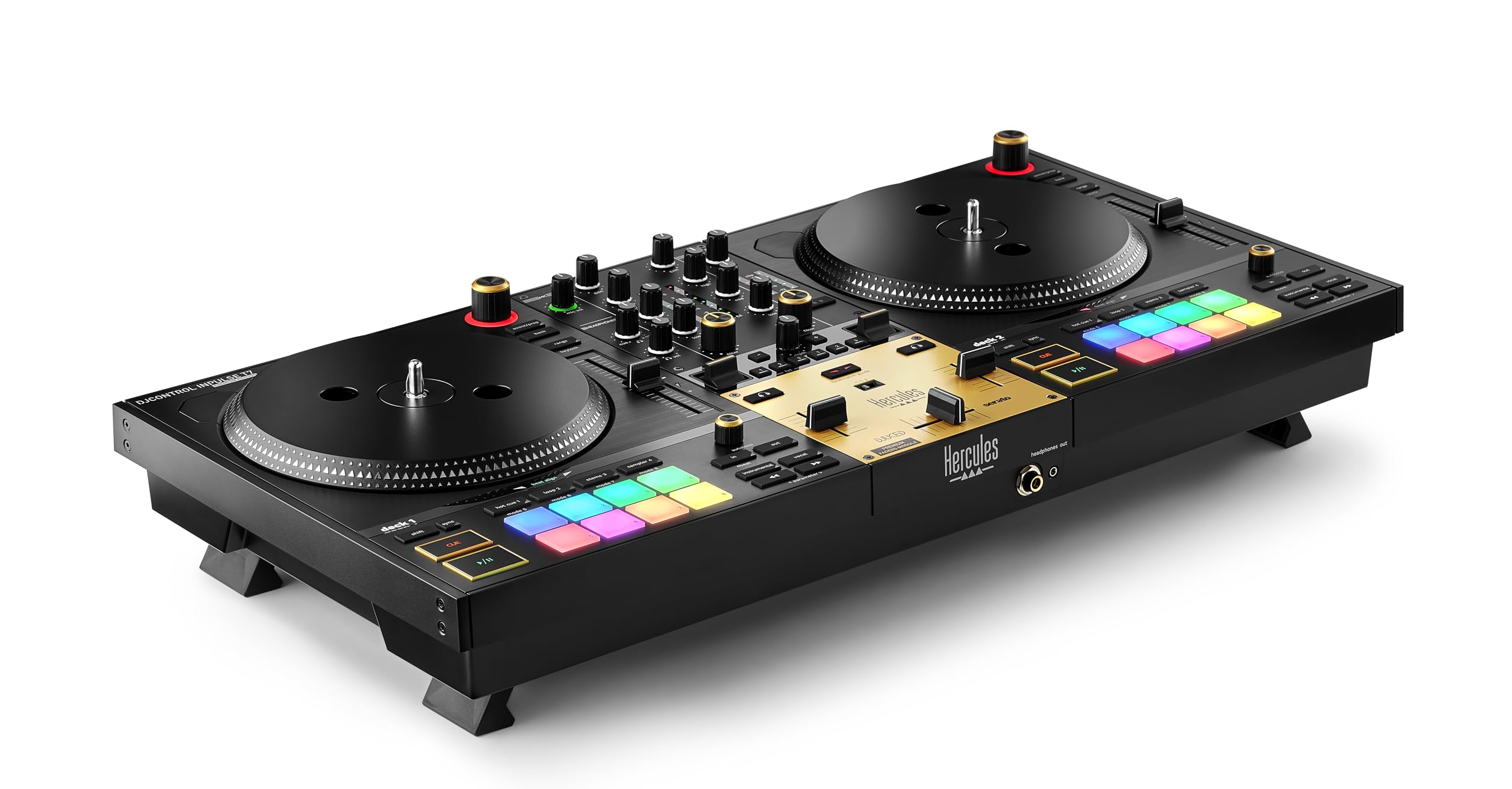 Hercules Djcontrol Inpulse T7 Premium Edition With Gold-Colored Accents, Built-In Premium Fader Module, Usb Connectivity, And 7-