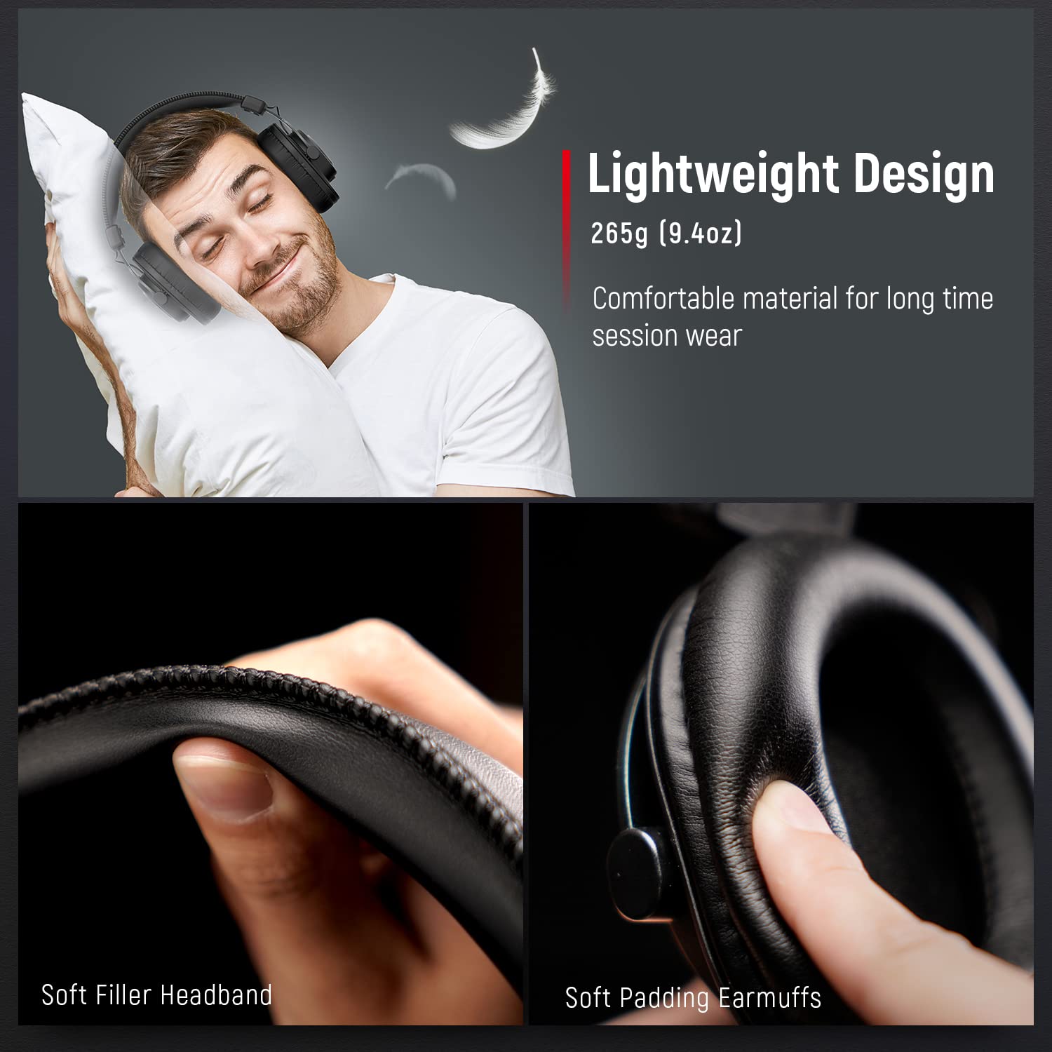 Fifine Studio Monitor Headphones For Recording Over Ear Wired Headphones For Podcast Monitoring, Streaming Comfortable Equipment