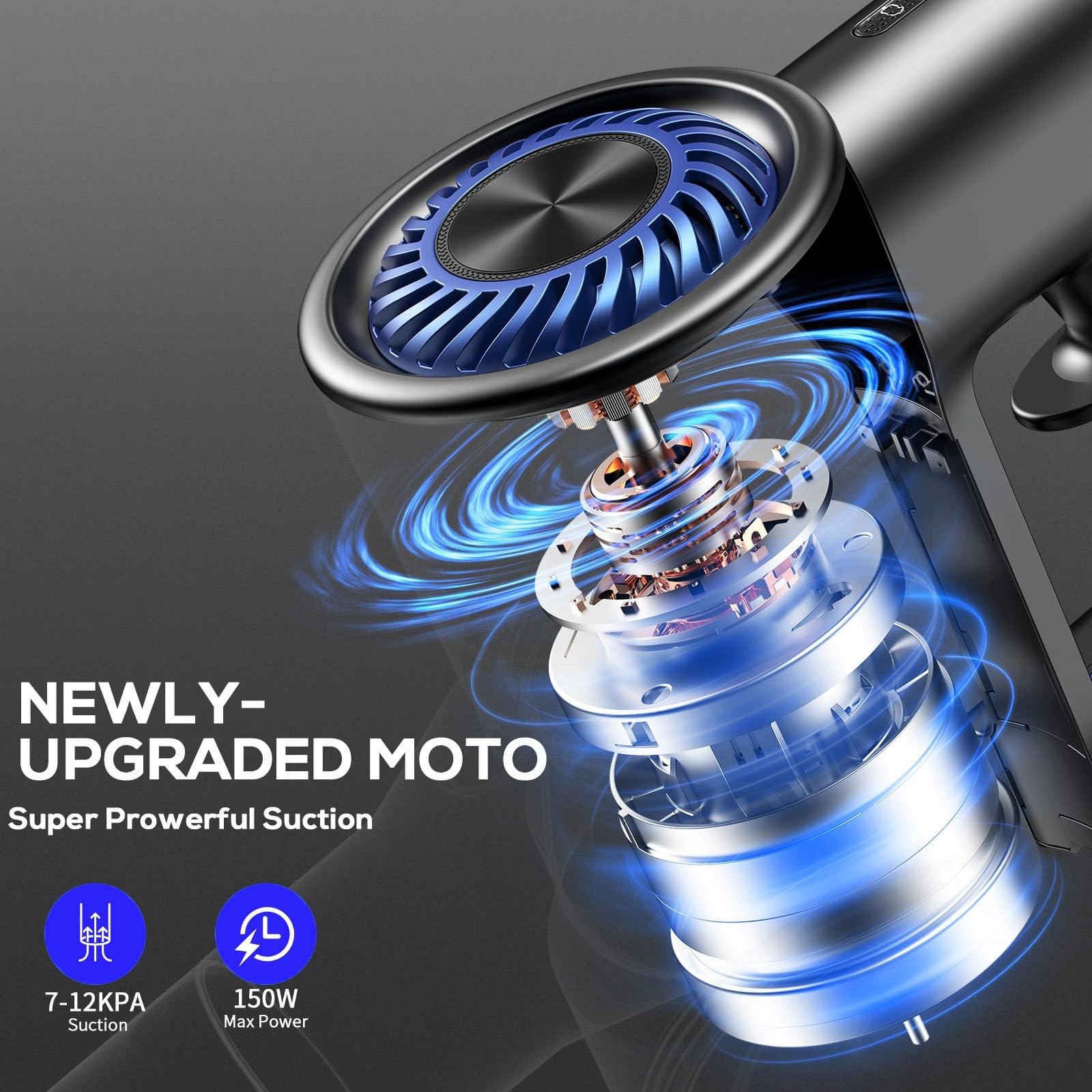 Mbttodf Cordless Vacuum Cleaner, 80000 Rpm High Speed Brushless Motor Powerful Vacuum Cleaners For Home, Up To 40 Mins Runtime,