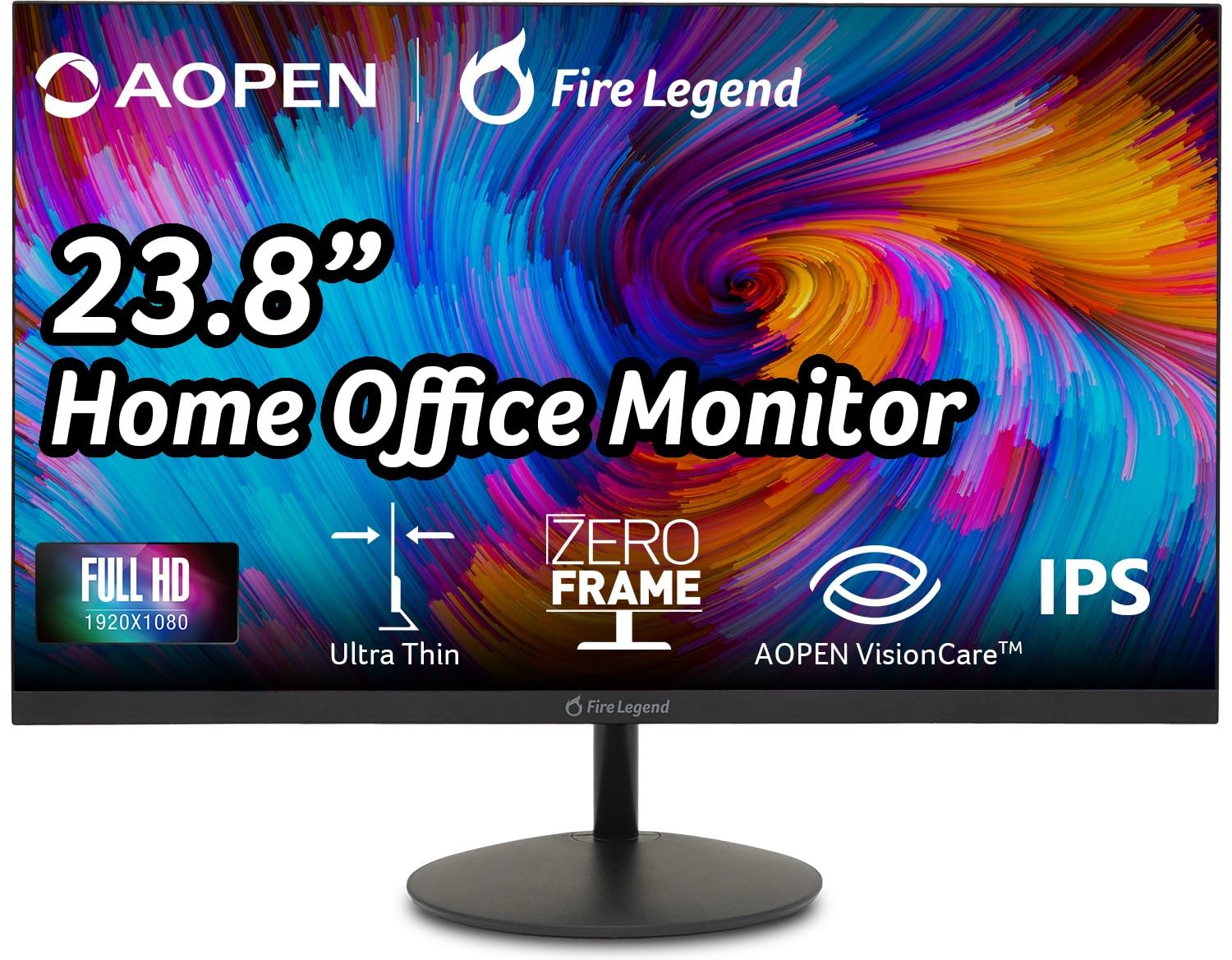 AOPEN by Acer 24SA2Y EBI 23.8 Full HD 1920 x 1080 Zero-Frame IPS Gaming Office Monitor | AMD FreeSync Technology | Ultra-Thin St