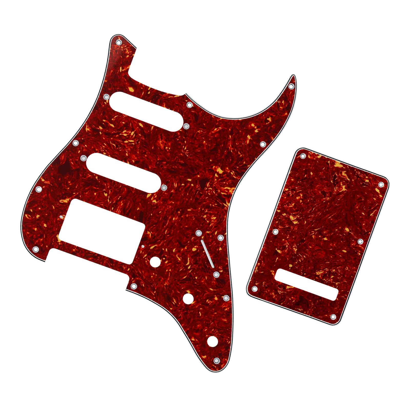 Banworks 4Ply Strat Hss Pickguard 11 Hole Ssh Pickguard Scratch Plate & Backplate 6 Hole Trem Tremolo Cover Set For Usa/Mexican