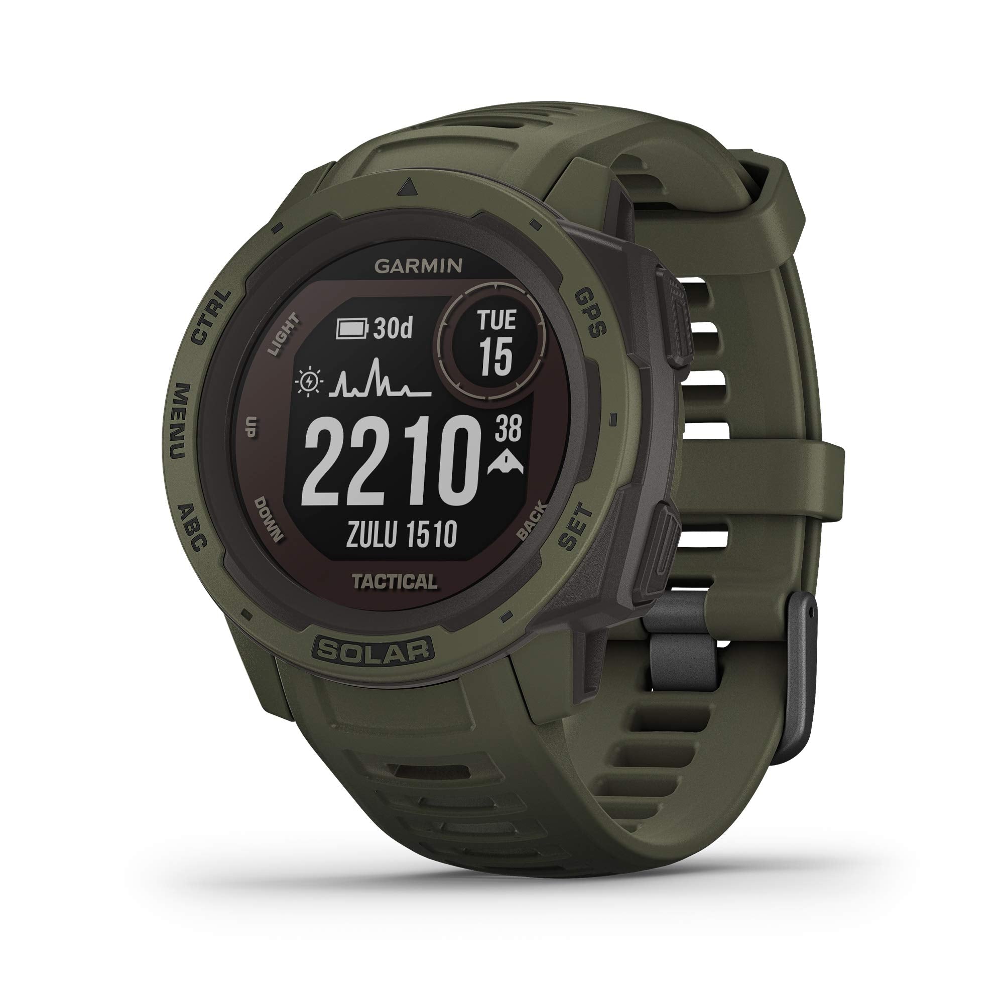 Garmin Instinct, Rugged Outdoor Smartwatch with Solar Charging Capabilities and Tactical Features, Built-in Sports Apps and Heal