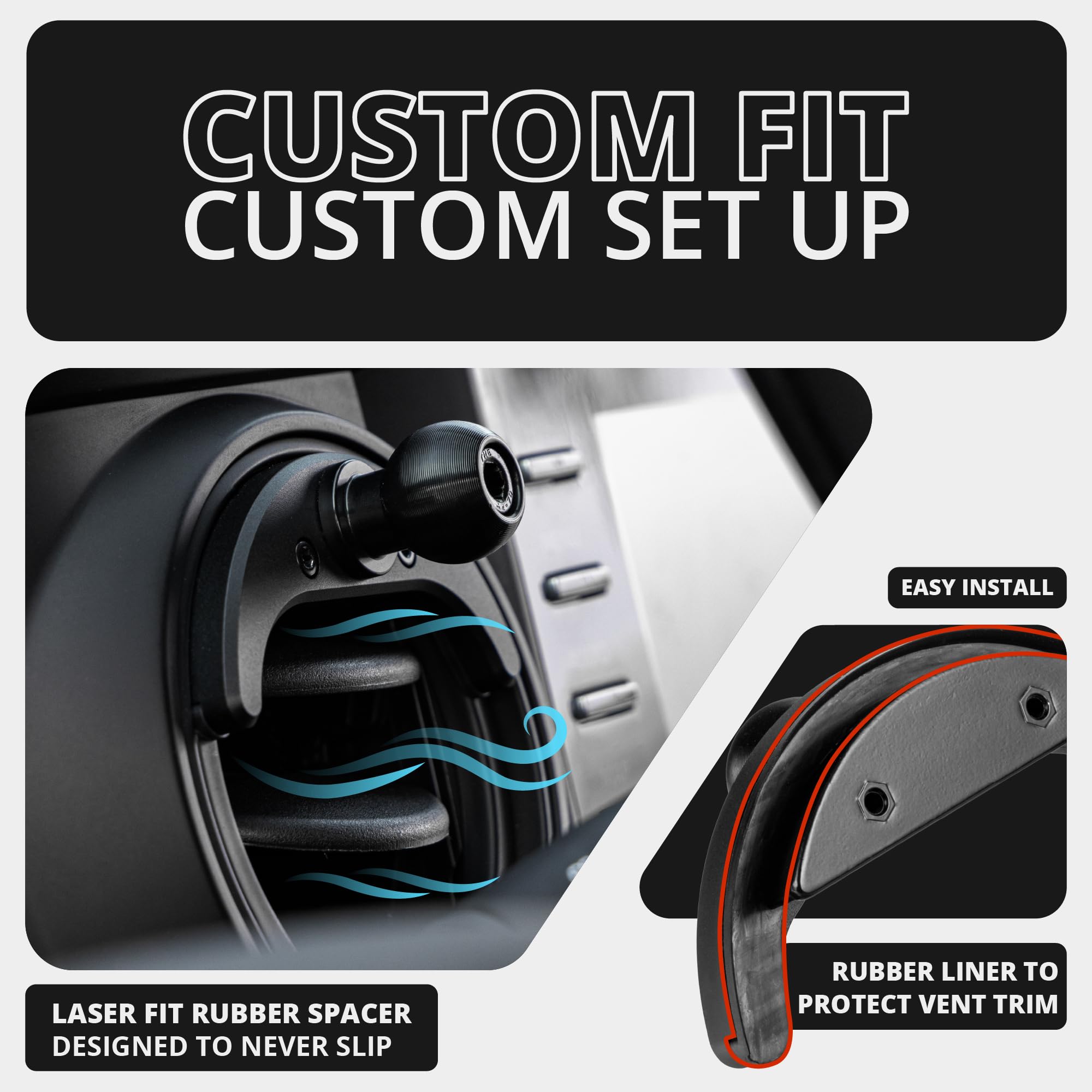 Tackform Link Vent Phone Mount Compatible With 2016-2023 Toyota Tacoma And 2014-2021 Toyota Tundra | Aluminum | Zero Slip, Anti-