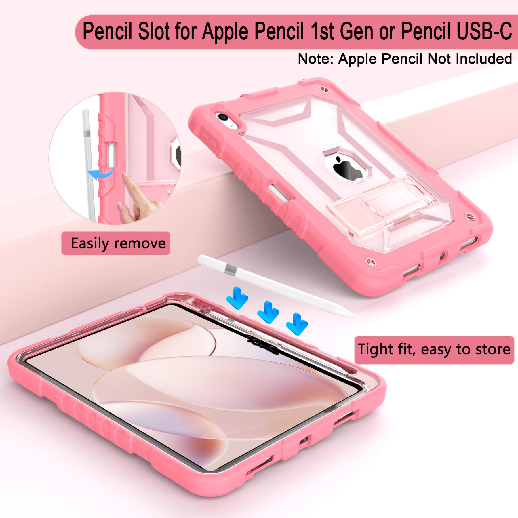 Timism Case For Ipad 10Th Generation Case 2022 With Shoulder Strap, Built In Kickstand And Pencil Holder, Translucent Hard Pc Ba