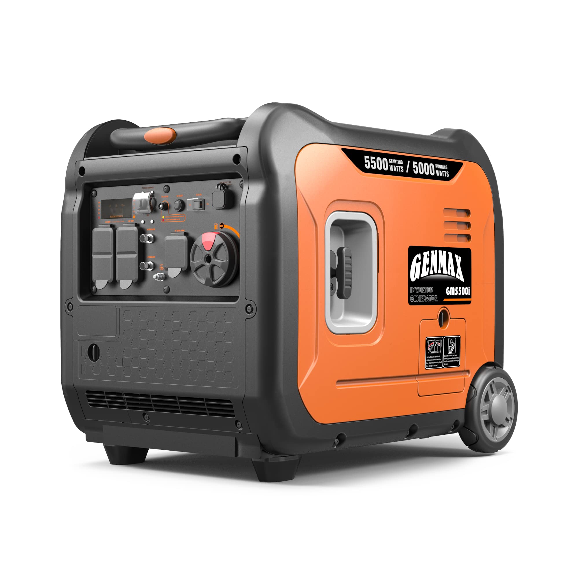 Genmax Portable Generator,5500W Ultra-Quiet Gas Engine, Epa Compliant, Eco-Mode Feature, Ultra Lightweight For Backup Home Use &