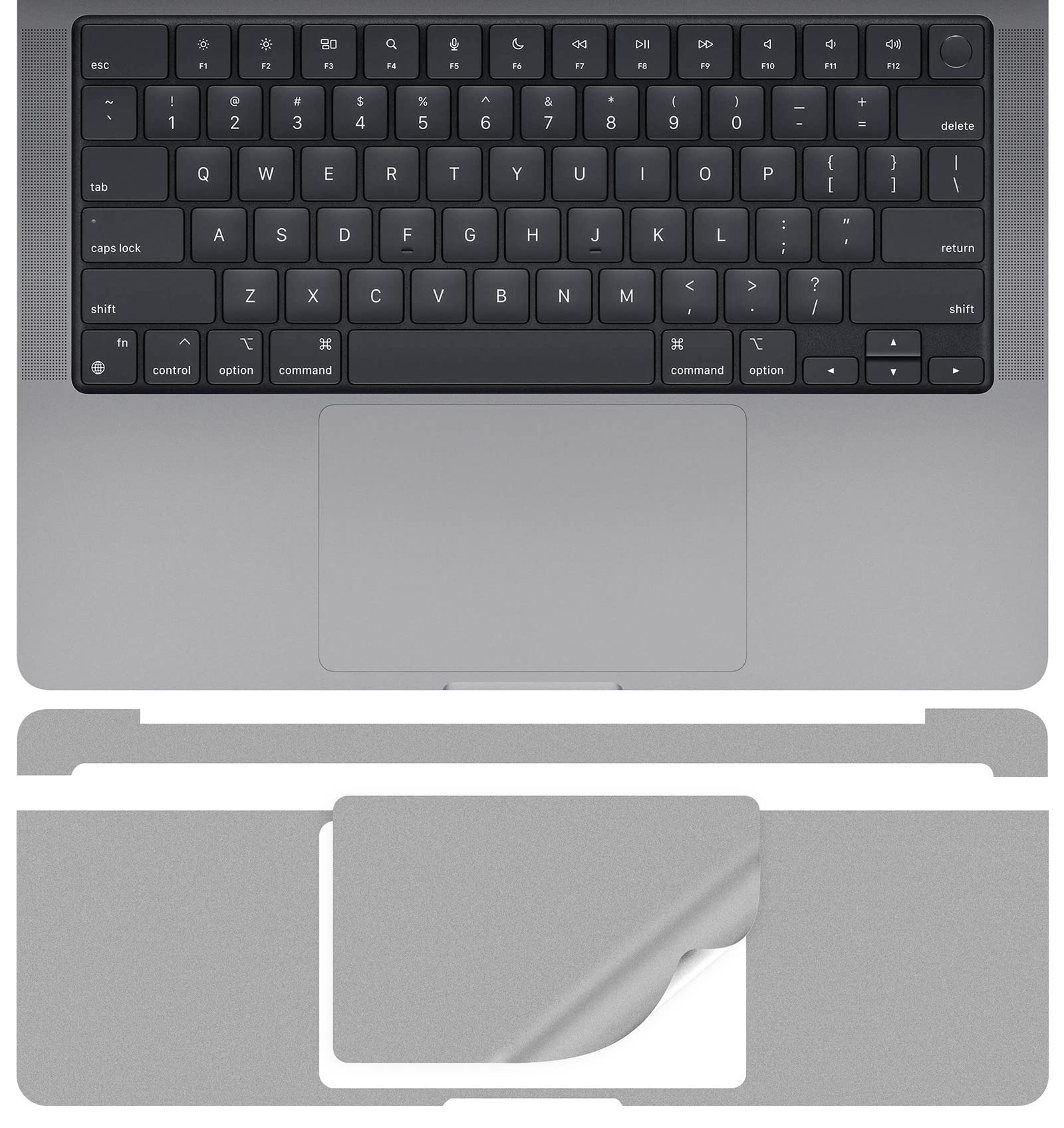 Casebuy Palm Rest Protector Vinyl Skin Stickers(3 In 1) For 2023 2022 2021 Macbook Pro 14 Inch M3 M2 M1 Pro/Max A2442 A2779 A291