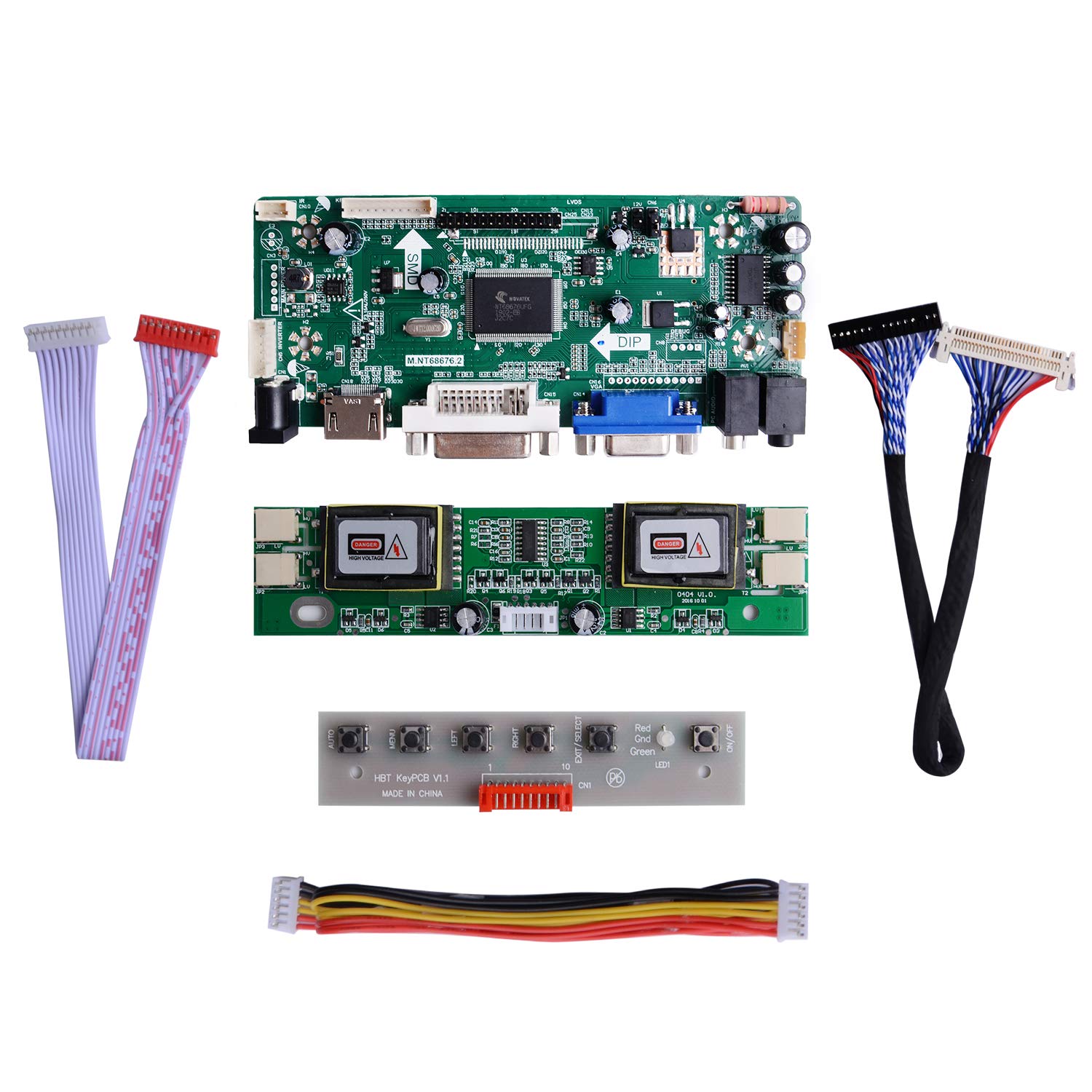 Geeekpi Nt68676 Hdmi+Vga+Dvi+Audio Input Lcd Controller Driver Board Or Hsd190Men4 M170En06 17'' 19'' 1280X1024 4Ccfl 30Pins Lcd