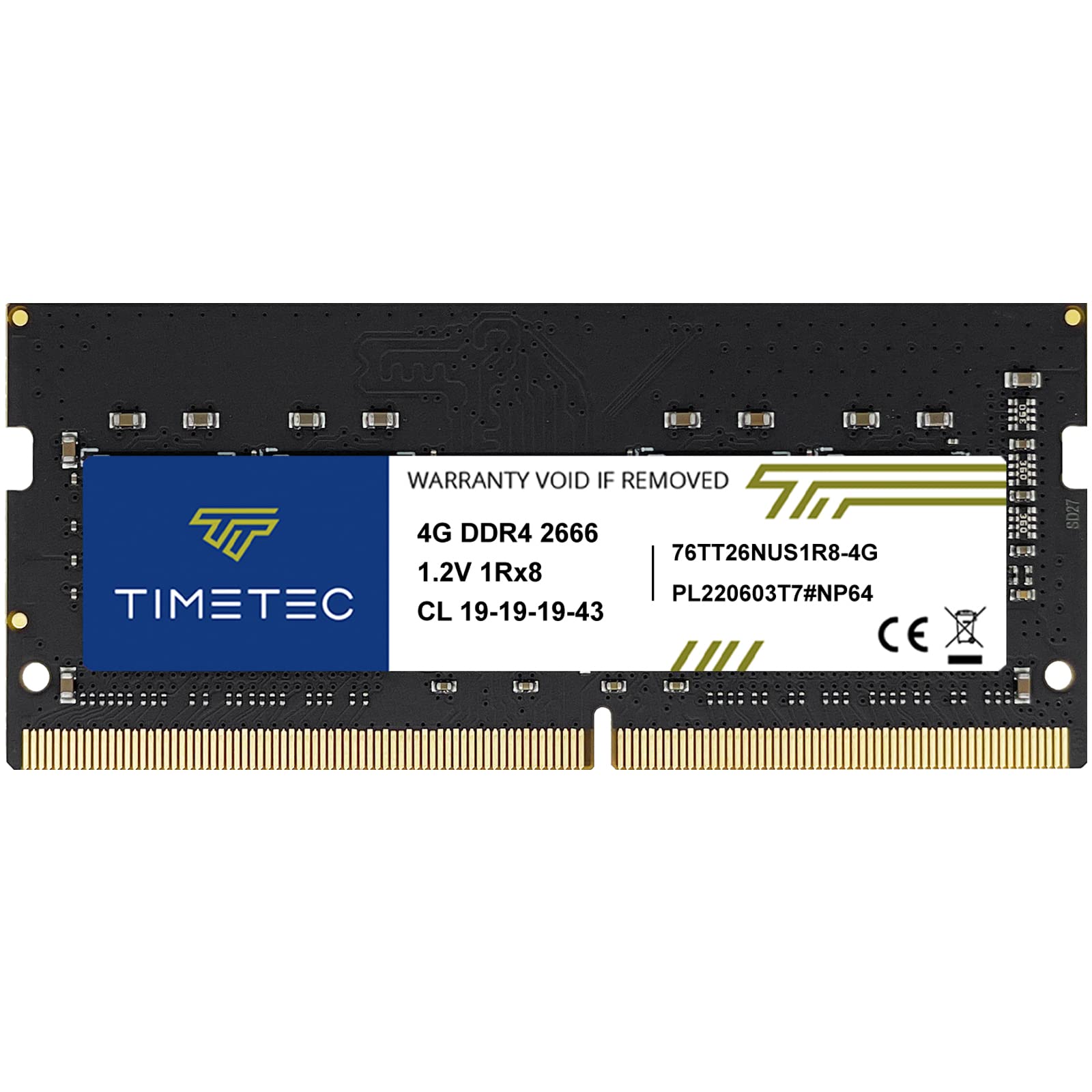 Timetec 4Gb Ddr4 2666Mhz Pc4 21300 Non Ecc Unbuffered 1.2V Cl19 1Rx8 Single Rank 260 Pin Sodimm Laptop Notebook Pc Computer Memo