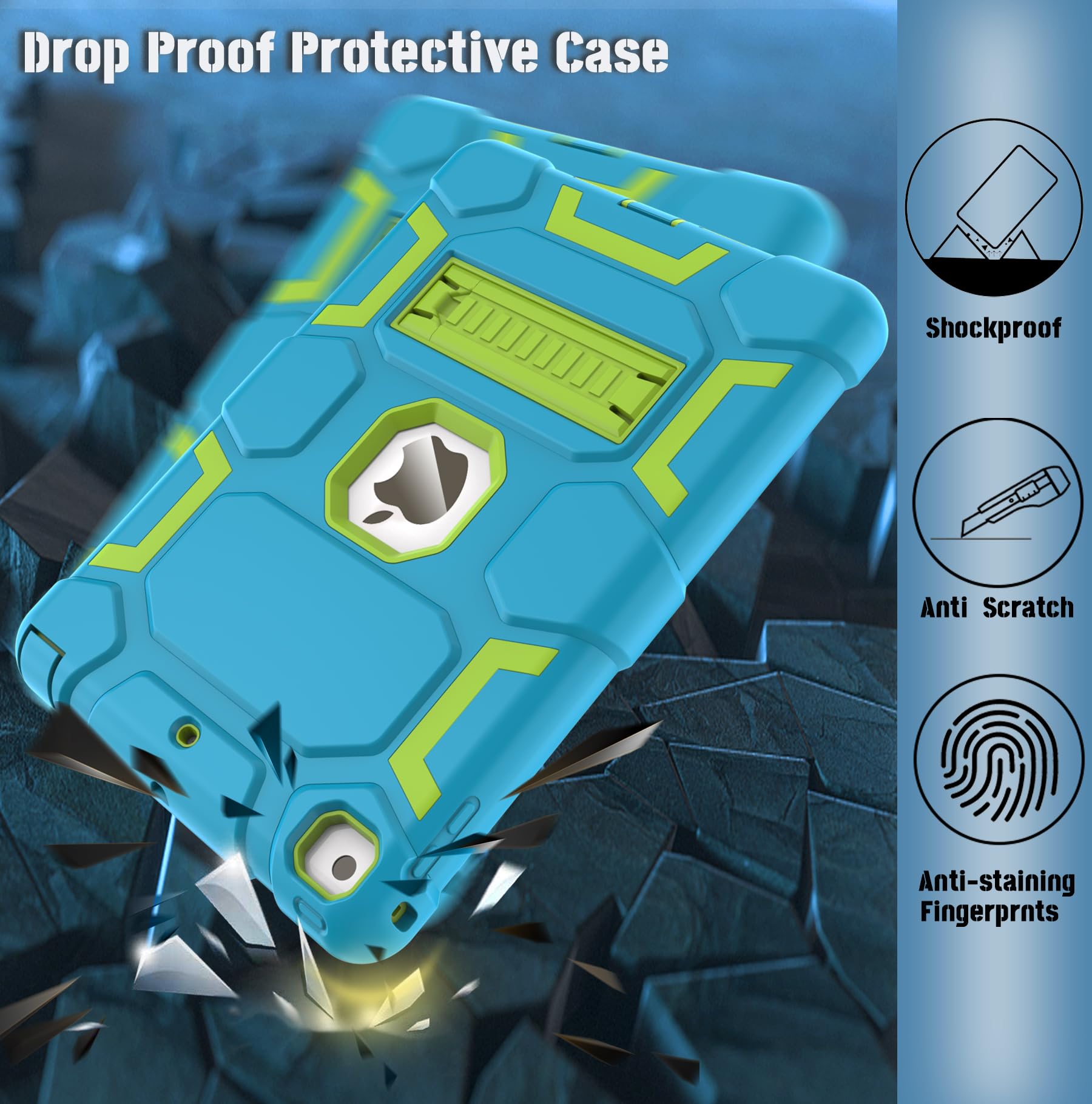 Ccmao Case For Ipad 6Th/5Th Generation (9.7 Inch, 2018/2017), Ipad Air 2 Generation Case (2014) With Kickstand, Hybrid Shockproo