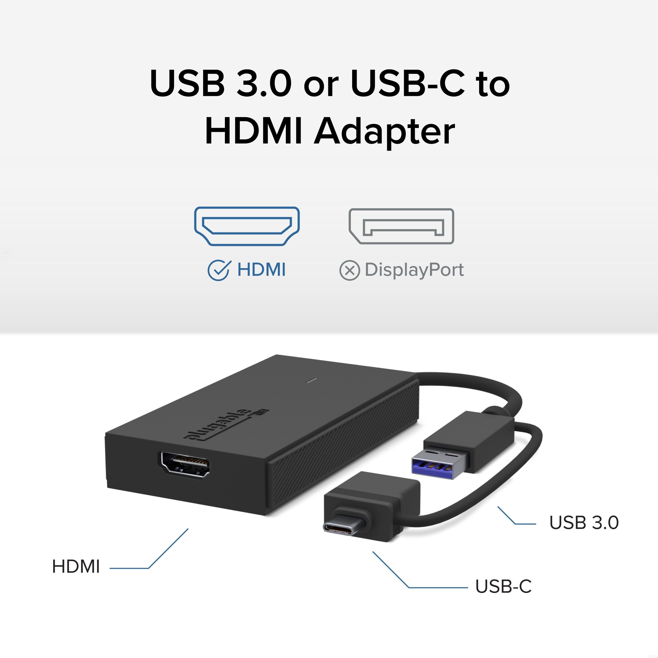 Plugable Usb C To Hdmi Adapter, Universal Video Graphics Adapter For Usb 3.0 And Usb-C Macs And Windows, Extend An Hdmi Monitor