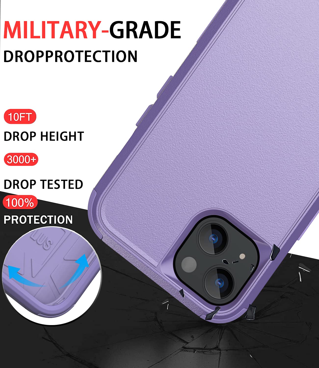 Diverbox For Iphone 13 Case [Shockproof] [Dropproof] [Dust Proof],Heavy Duty Protection Phone Case Cover For Apple Iphone 13 (Pu