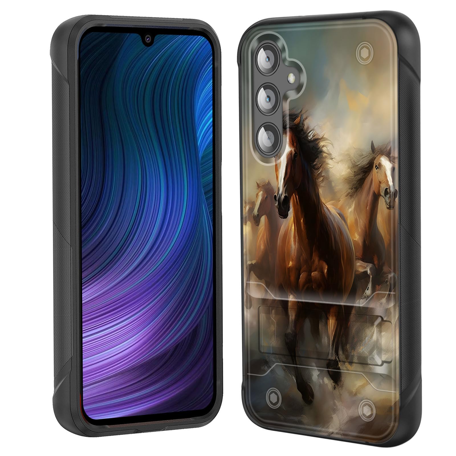 Efgwsder For Galaxy S25 Case With Kickstand,Dual Layer Hybrid Hard Pc & Soft Silicone Rugged Shockproof Protective Phone Case Fo