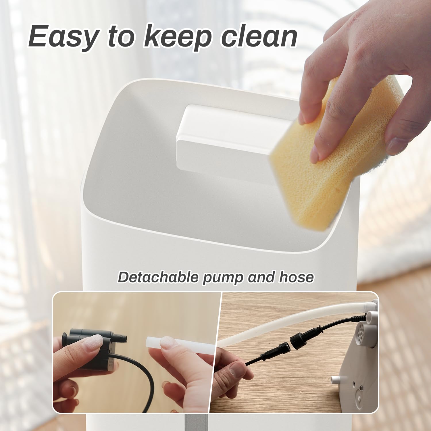 Humidifier Large Room, 2.1Gal/8L Humidifiers For Bedroom Home With Essential Oil Diffuser, Top Fill Whole House Cool Mist Humidi