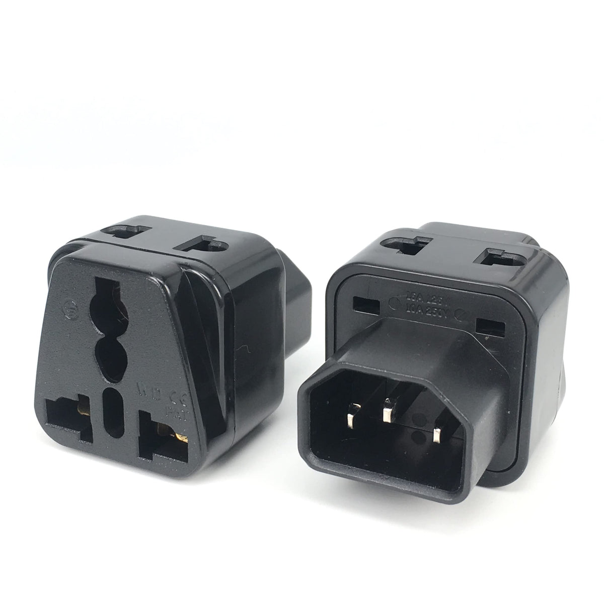 (2 Pack) Toptekits C14 To Nema 5 15R Power Adapter,Iec C14 To Universal Female Au Us Uk Eu (2In1) Adapter Power Plug/Socket(C14