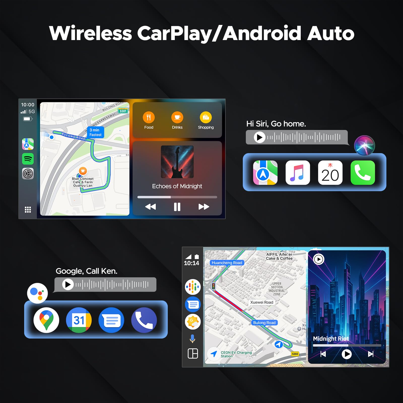 Volam 9 Carplay Screen With Netflix Youtube And 1080P Backup Camera Upgraded Wireless Android Auto Screen Portable Ai Magic Vi