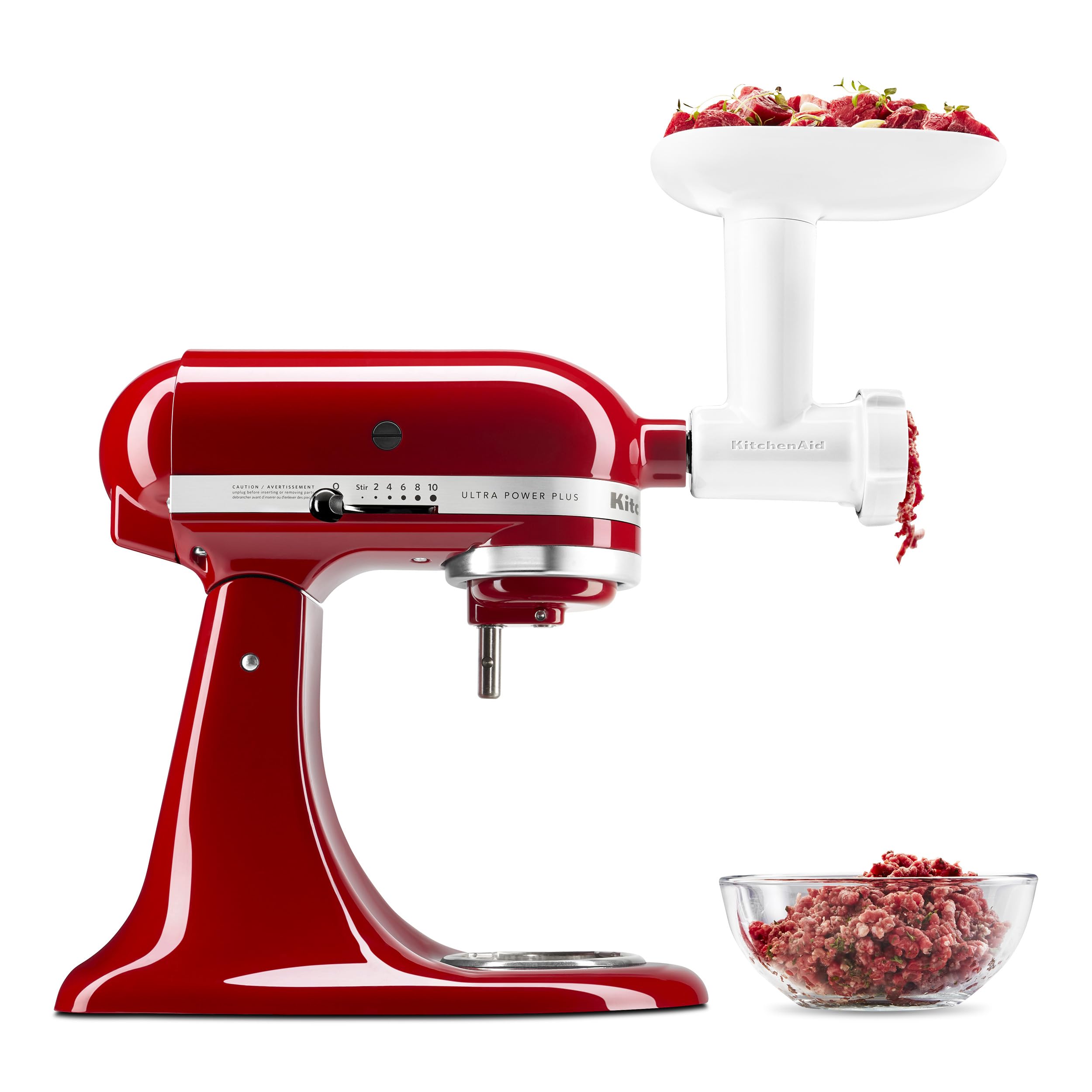 Kitchenaid Food Grinder + Fresh Prep Slicer/Shredder Attachment Bundle, White