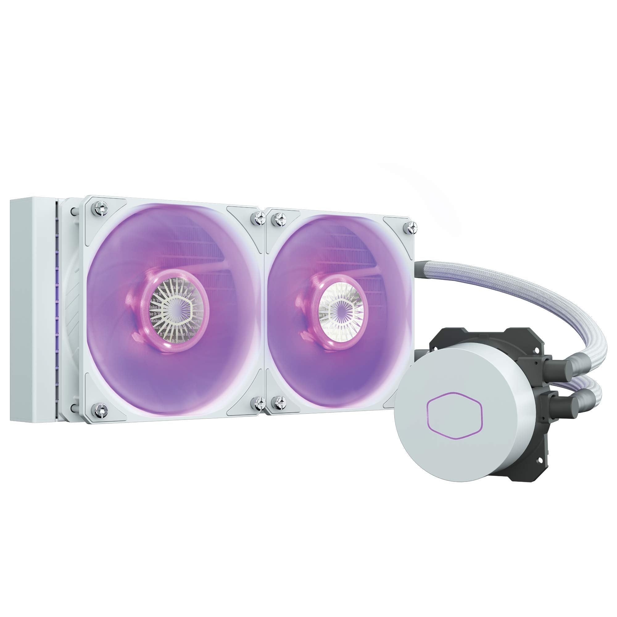 CoolerMaster MasterLiquid ML240L RGB V2 White,Close-Loop AIO CPU Liquid Cooler, Gen3 Dual Chamber Pump,240mm Radiator,SickleFlow