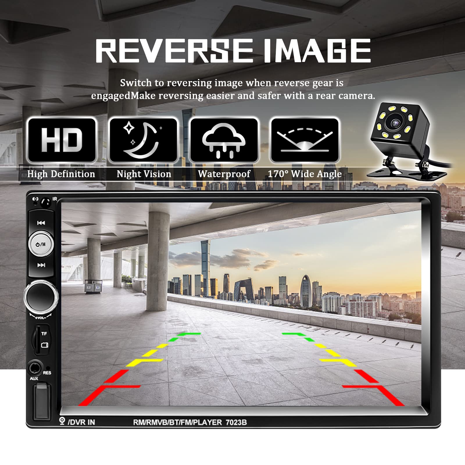 Liehuzhekeji Double Din Car Stereo 7'' Touch Screen 2 Din Car Radio With Bluetooth Fm, Mp5 Player With Usb/Sd/Aux Input 2 Din Au