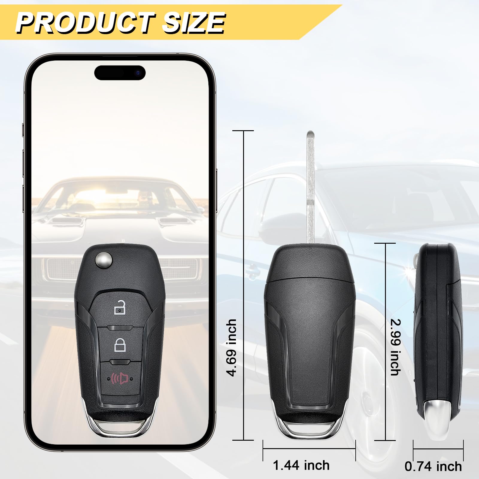 Vurkcy Key Fob Replacement For 2015-2022 Ford F-150/ 17-22 F-250 F-350 F-450 F-550/ 16-20 Explorer/ 16-23 Ranger/ 21-22 Bronco/