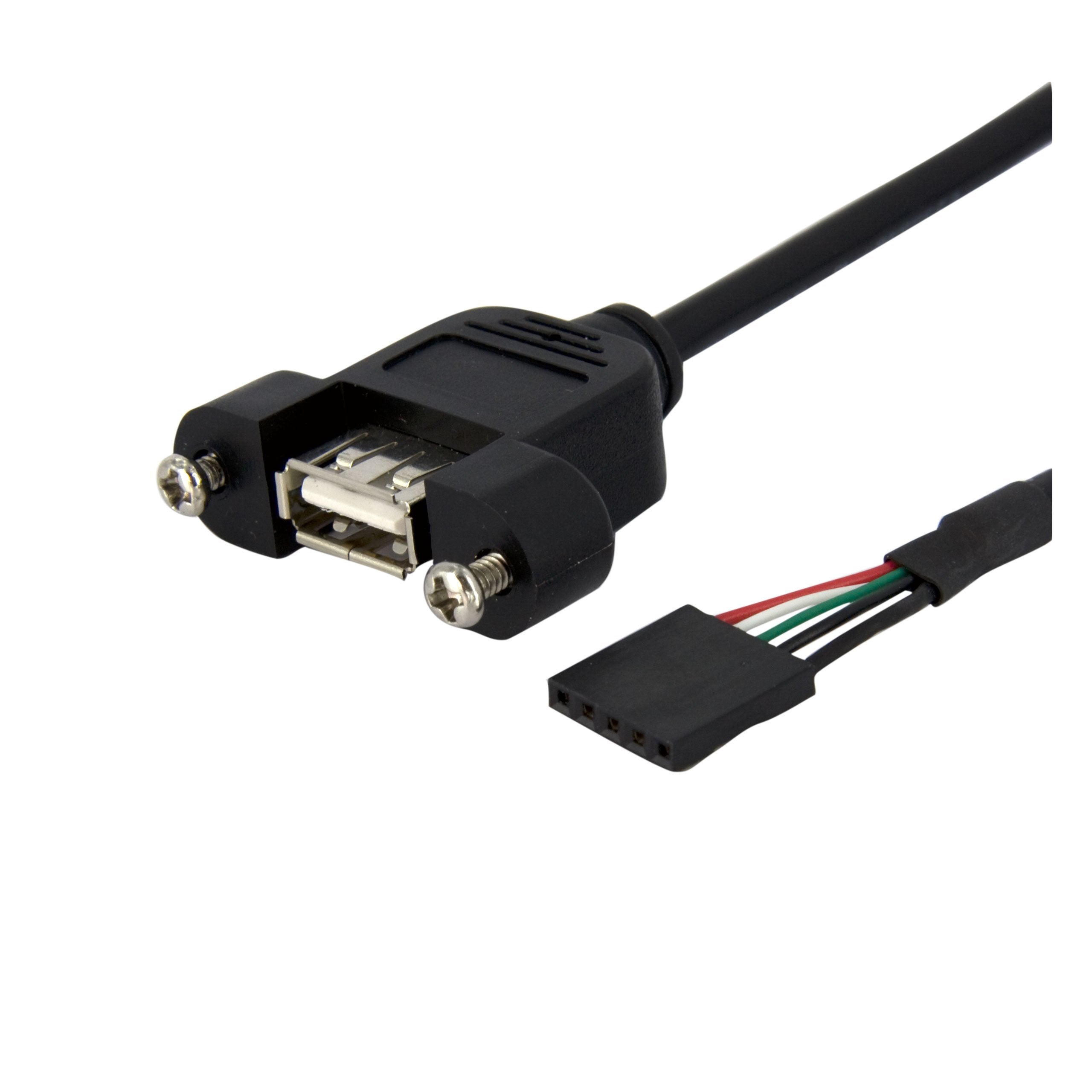 Startech.Com 1 Ft Panel Mount Usb Cable   Usb A To Motherboard Header Cable Adapter F/F   Usb 2.0 Internal Cable (Usbpnlafhd1)