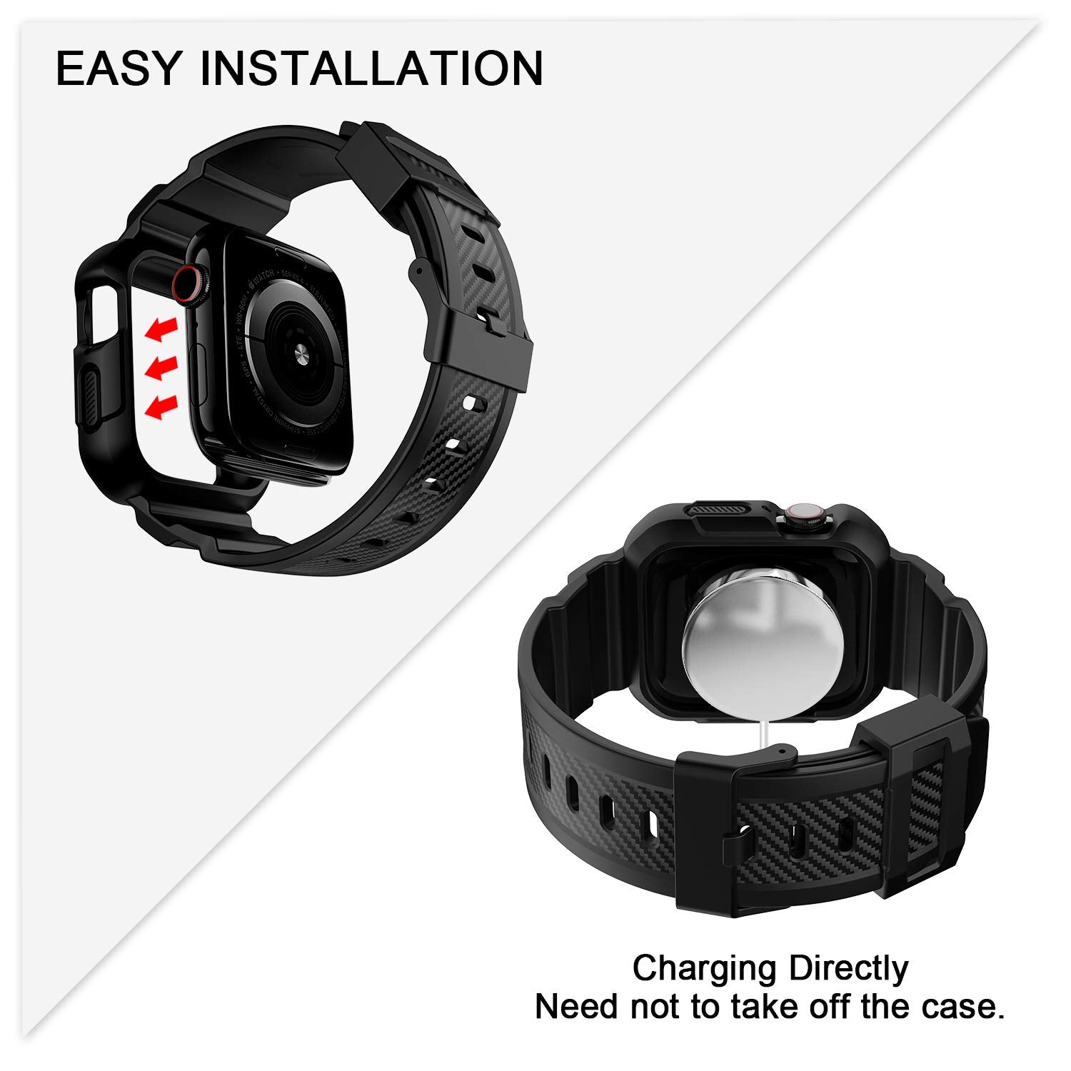 Orobay Compatible With Apple Watch Band 46Mm Series 10 With Case, Shockproof Rugged Band Strap For Iwatch Series 10 46Mm With Bu