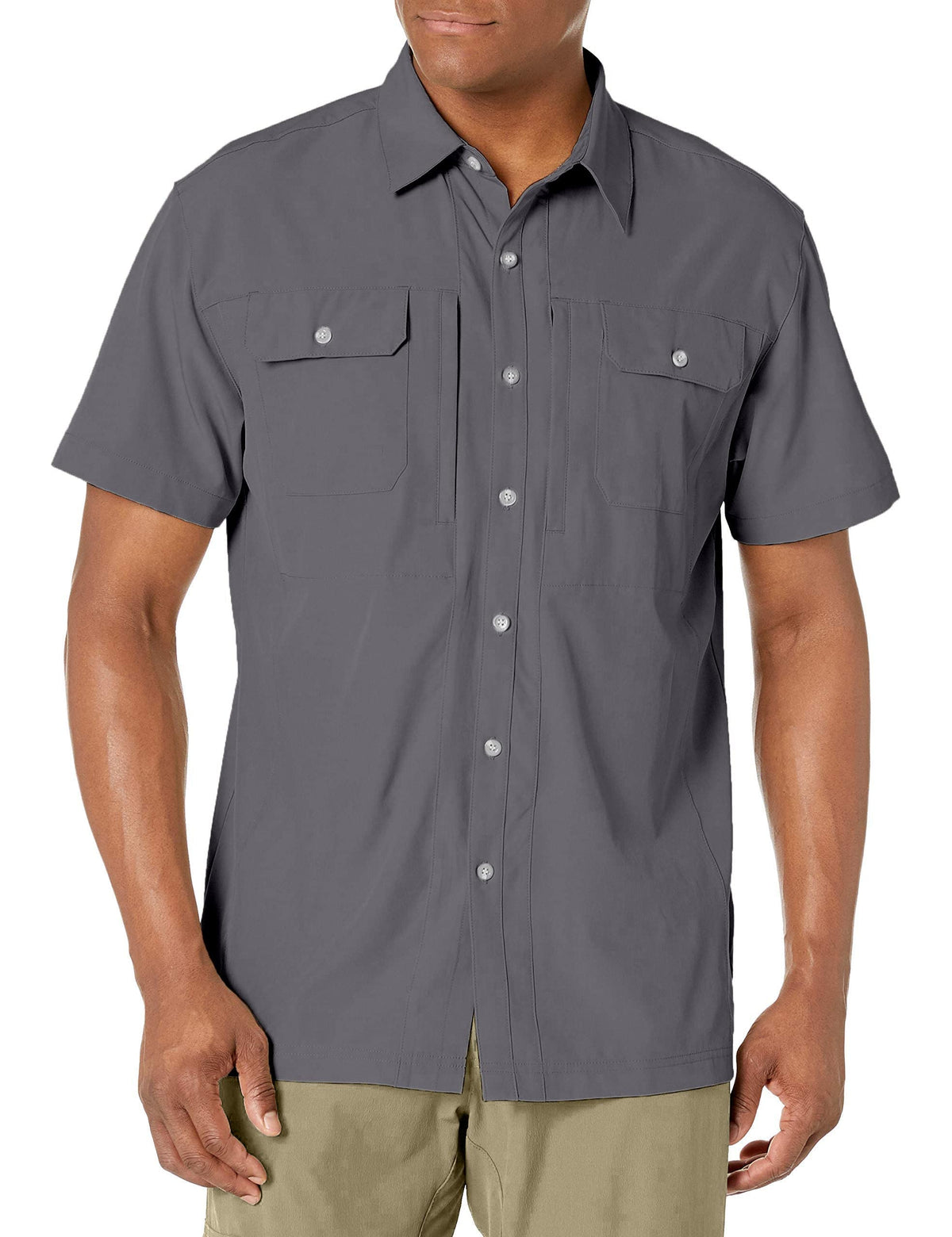 Little Donkey Andy Mens Lightweight Short Sleeve Shirt Quick Dry Shirt For Hiking Boating, Upf50 Gray Xxl