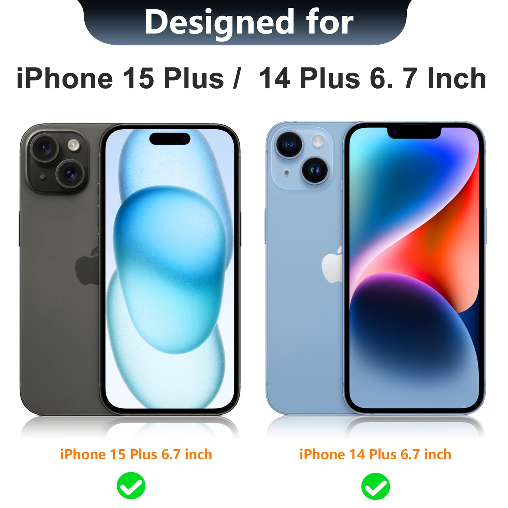 Red2Fire Magnetic For Iphone 15 Plus Case For Iphone 14 Plus Case Clear, [Compatible With Magsafe][Military Grade Drop Protectio