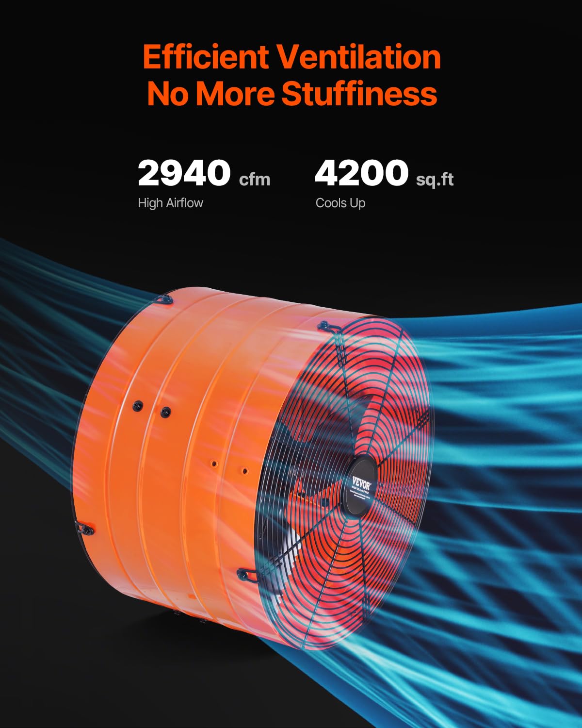 Vevor Gable Mount Fan, 16 Inch Attic Exhaust Fan With Adjustable Thermostat & Outer Mesh, 2940 Cfm House Ventilator Cools Up To